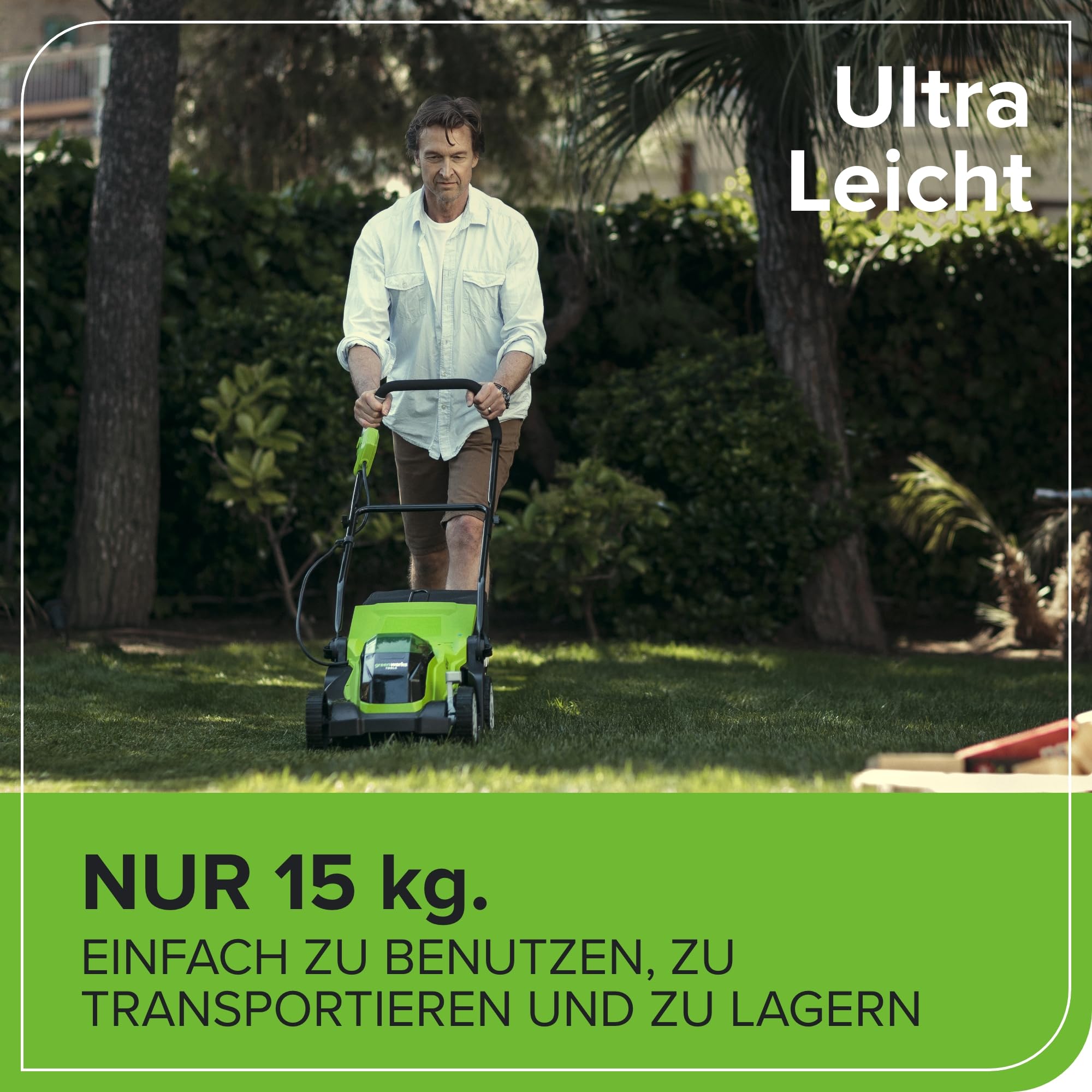 Greenworks Tondeuse à Gazon sans Fil pour Pelouses Jusqu'à 400m², Largeur de Coupe de 35cm G40LM35 & Batterie 40V 4Ah et Chargeur Universel Puissance 2A - GSK40B4 Plus Batterie 40V 5Ah - G40B5