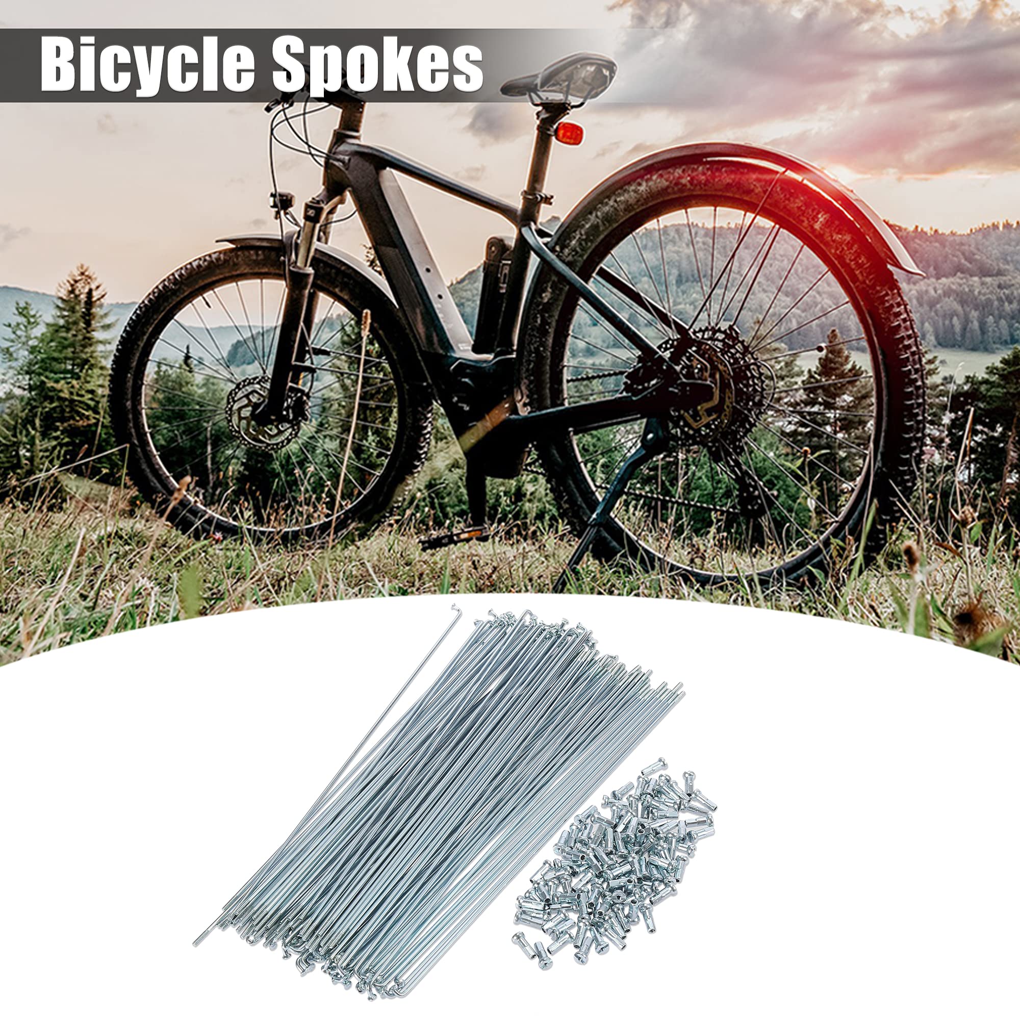 Lot De 95 Rayons Vélo – 14G J Coude 238mm X 2mm Avec Tétons, Acier – Uxcell (Neuf)