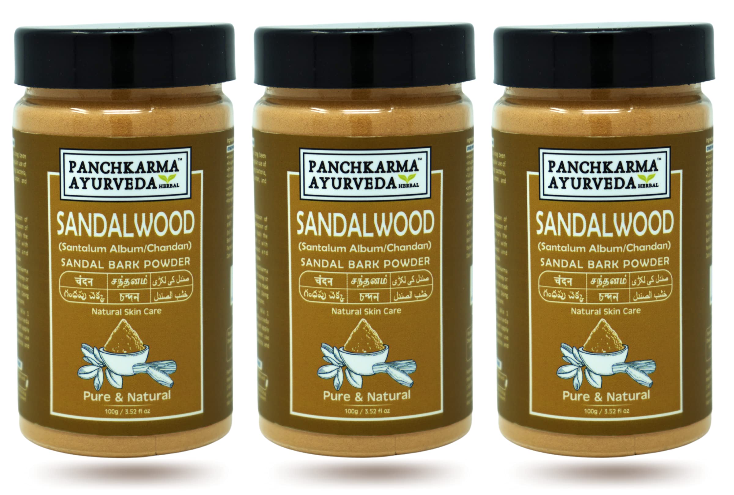 Panchkarma Ayurveda Herbal & Natural Sandalwood Powder (Santalum Album/chandan) For Fairness Sun-Tan Acne-Spot Face Pack (300g)