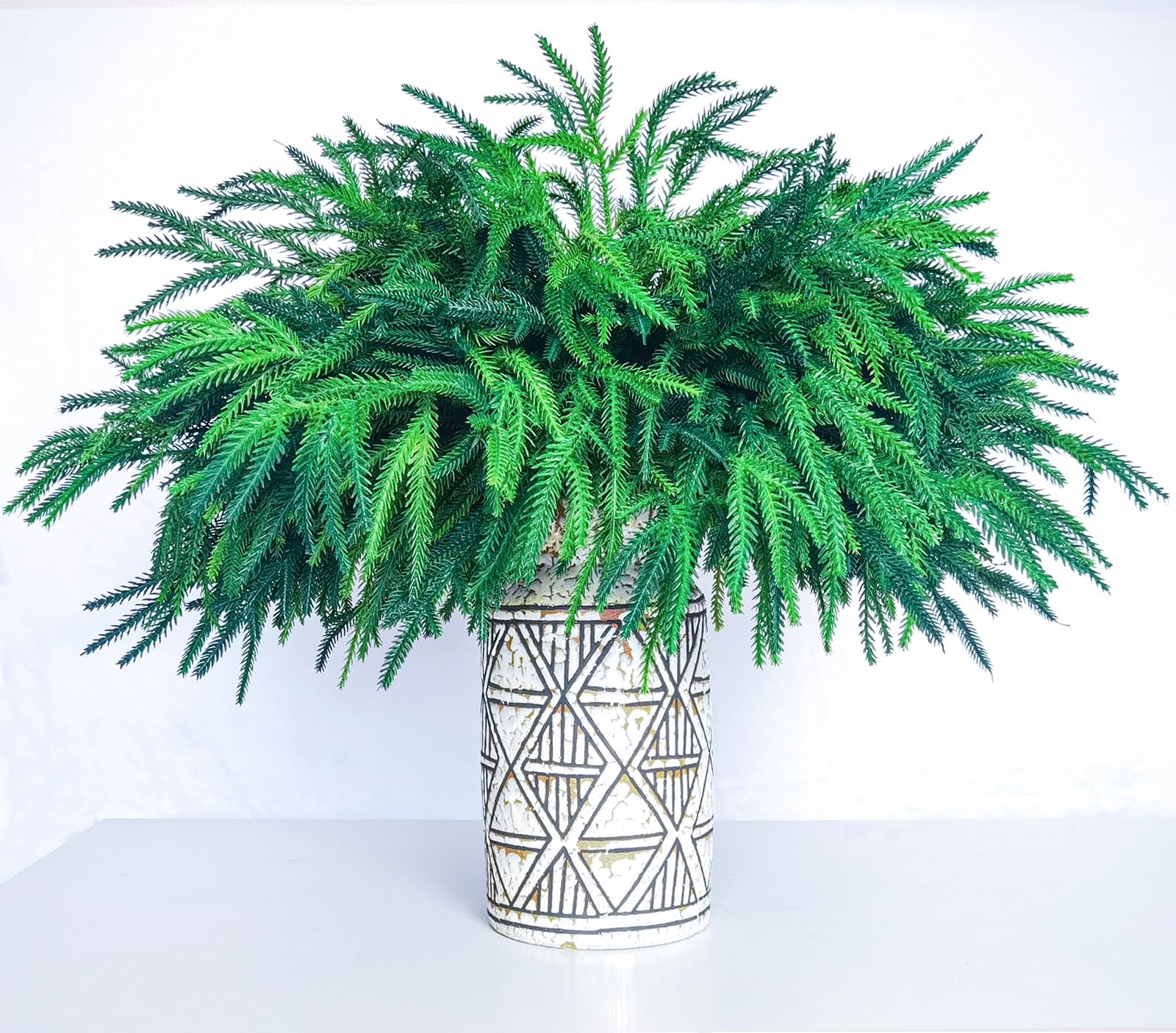 Norfolk-Kieferzweige für Weihnachten, 45,7 cm, künstliche Tannenzweige, fühlt sich echt an, Norfolk-Tannenzweige, DIY, Basteln, künstliche Norfolk-Kieferstiele für Weihnachten, Norfolk-Kiefer, Innen-