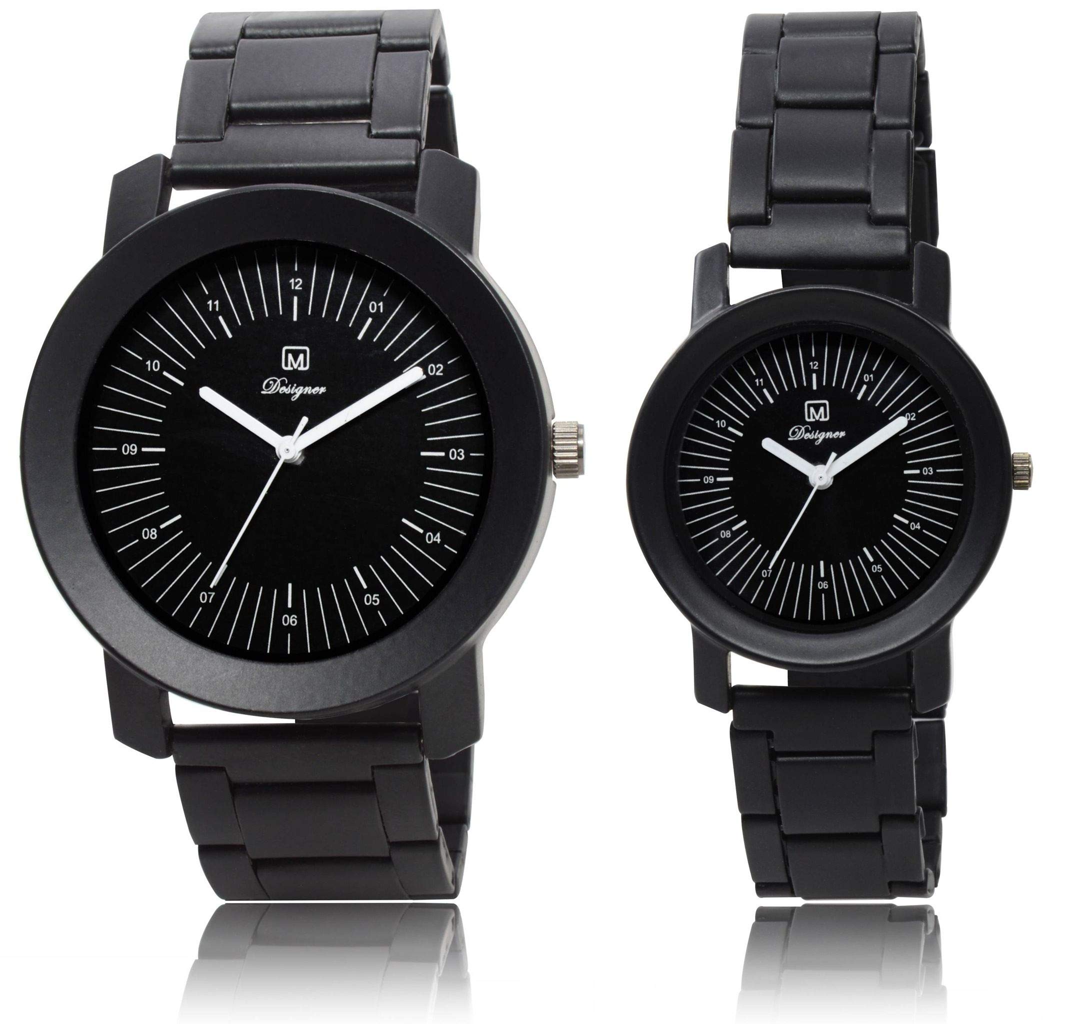 OM DESIGNER Analogue Round Black Dial Steel Belt Men & Women Couple Watch - Popular Couple-523 (Simple) (B0841LVKVC) Amazon Price History, Amazon Price Tracker