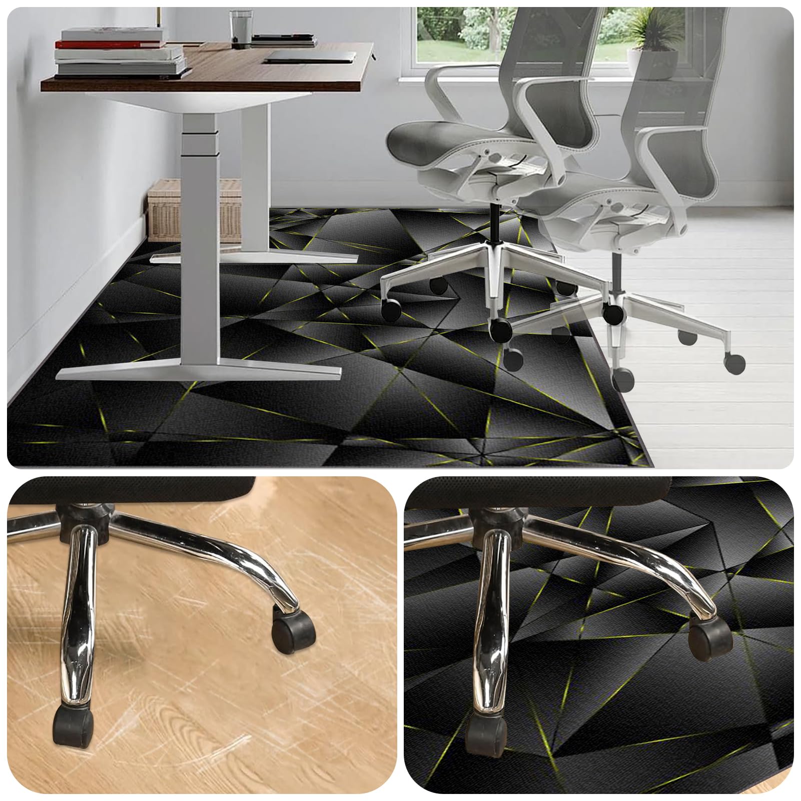 Alfombra Silla Gaming, Alfombrilla para Silla de Oficina, Protector Suelo Silla Ruedas, Alfombrilla Protectora para Suelos para Suelos Duros, Tapete de Protección de Madera 100 x 120 cm