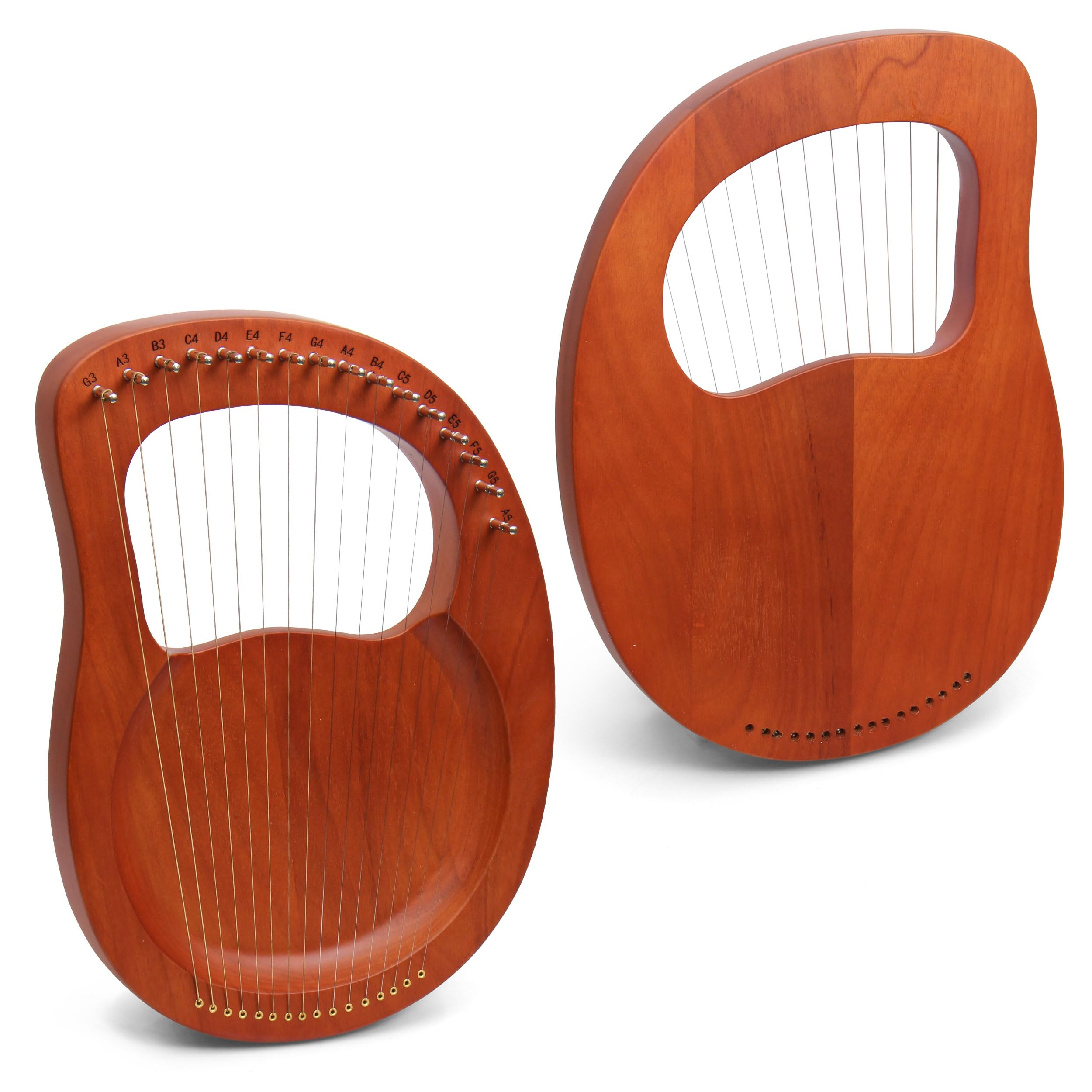Little Lyre Harpe 16 cordes en acajou avec cordes en métal Style antique avec clé d'accordage et sac de transport Marron