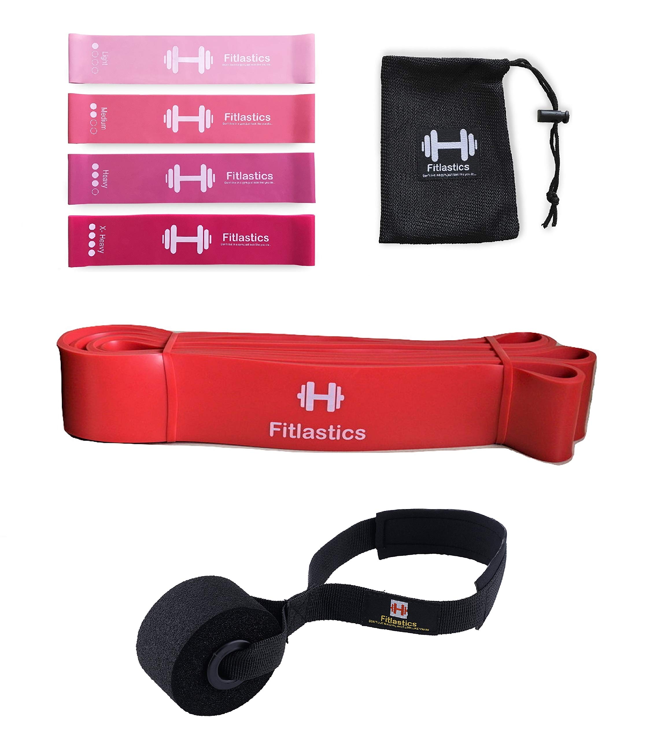 Fitlastics Resistance Loop Bands Set for Squats, Stretching, Strength Training Exercises, HIPS & Glutes Heavy Workouts for Men & Women