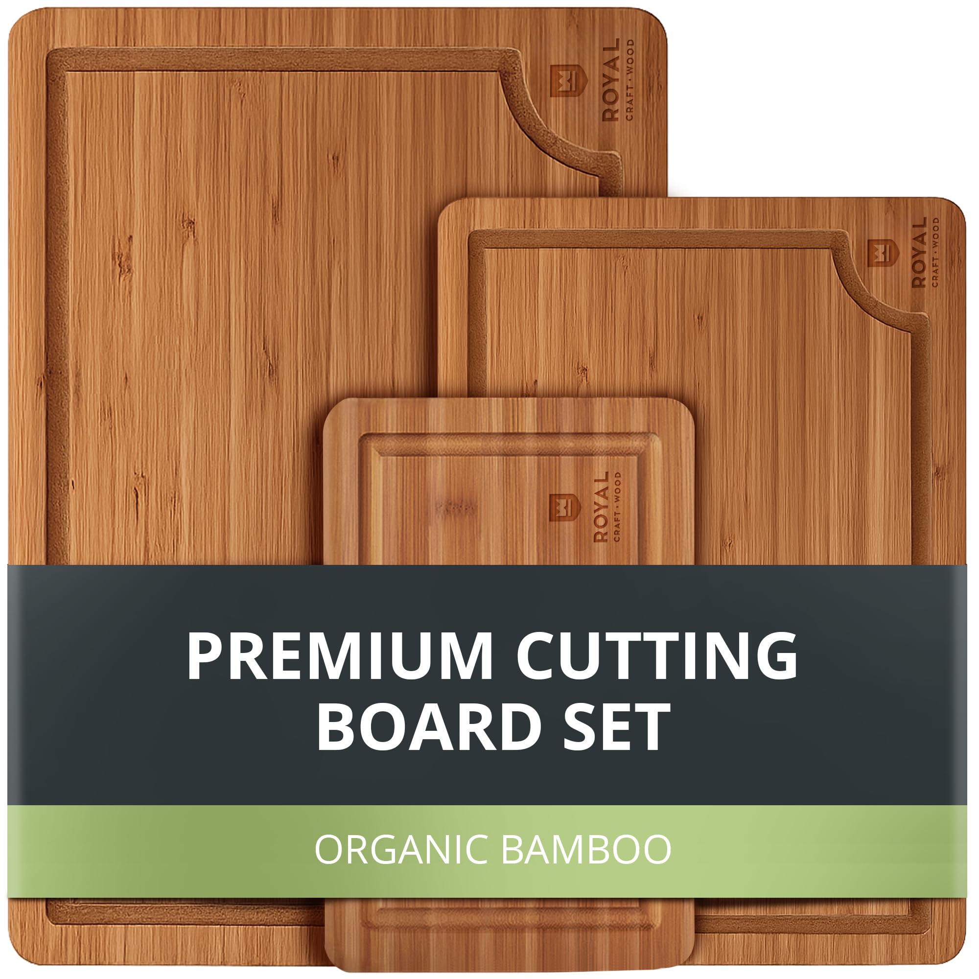 Snapklik.com : Wooden Cutting Board Set For Kitchen Meal Prep & Serving ...
