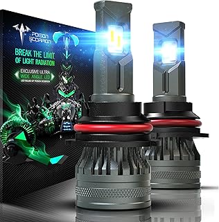 POISON SCORPION 9007 LED Headlight Bulb,18000LM 400% Brighter 70W,Extremely Bright Chips 6000K Super Wide Angle | 360 Degree Adjustable Beam HB5 Light Conversion Kit for Halogen Replacement