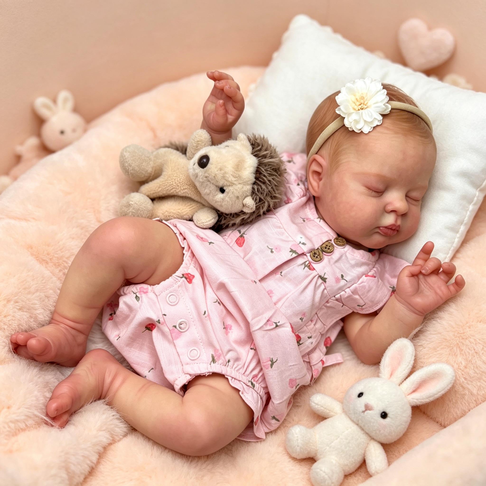 RXDOLL Ręcznie robione realistyczne lalki Reborn Baby 45 cm śpiące noworodki lalka miękka winylowa tkanina ciało realistyczne lalki niemowlęce, które wyglądają prawdziwie Reborn niemowlę lalka z
