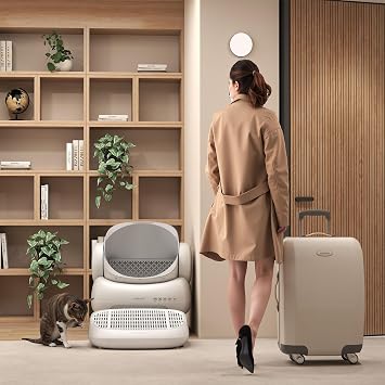 Neakasa M1 Plus Lite Self-Cleaning Cat Litter Tray, Open Top Automatic Litter Box with Large Capacity & App Control, Odour-Free Design for Busy Owners & Multi-Cat Homes, Ideal for Travel