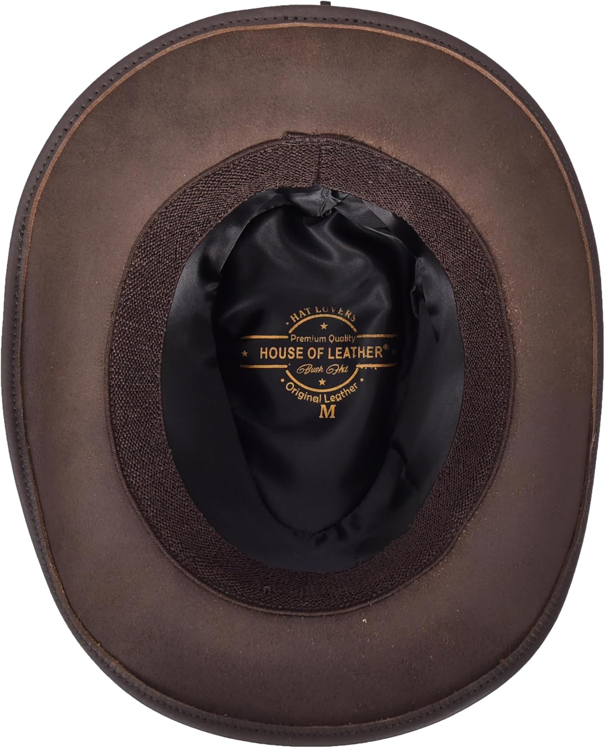 Real Leather Bullet Ornament Cowboy Western Australian Bush Hat HL3345 Brown
