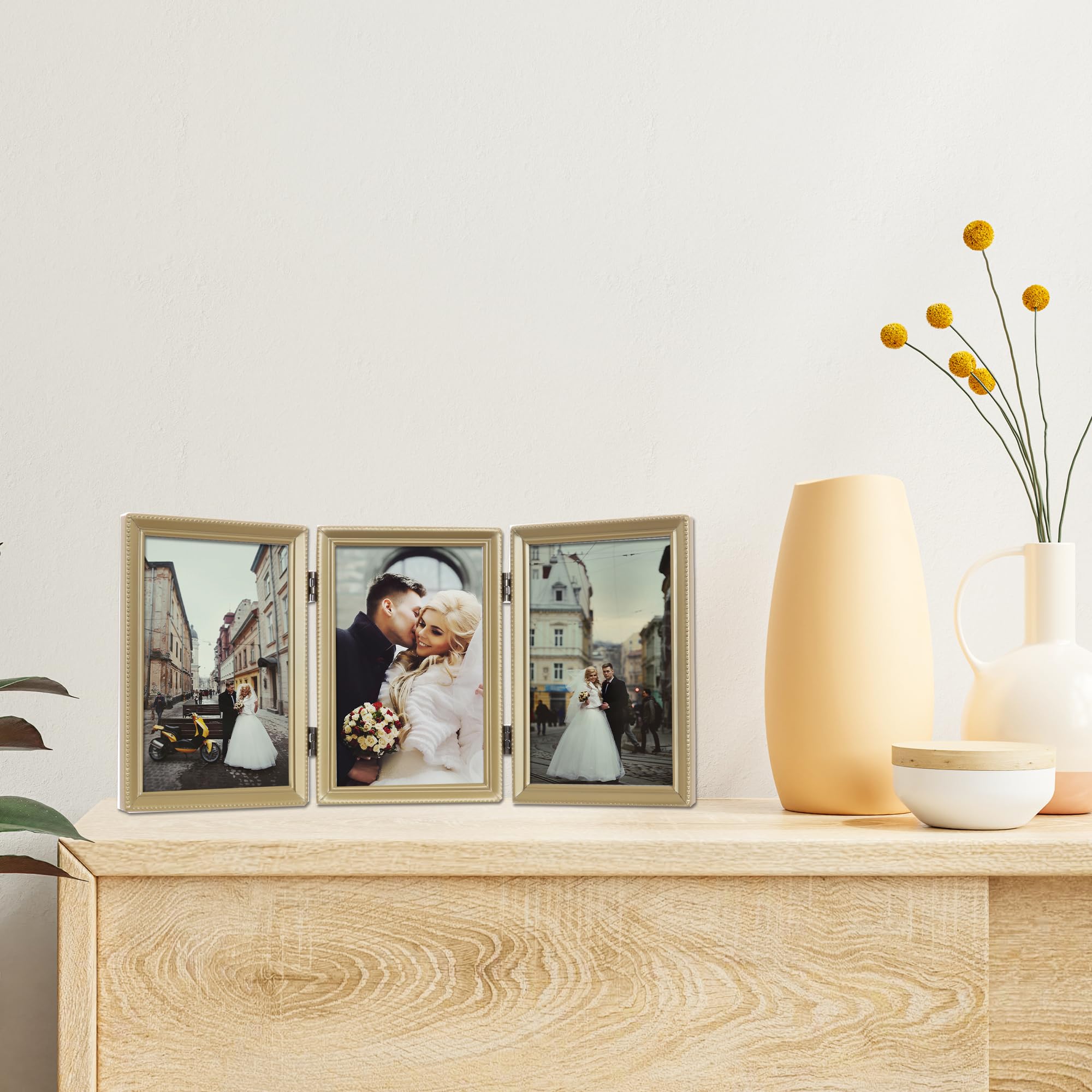 Amazon.com - Lawrence Frames Antique Brass 4x6 Hinged Triple