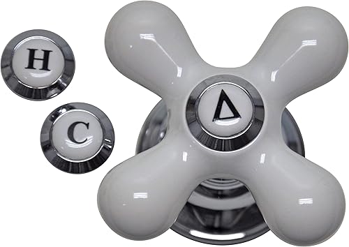 Danco Mango de repuesto de brazo cruzado no se adapta a grifos Delta o Moen porcelanacromo 46004 blancocromado