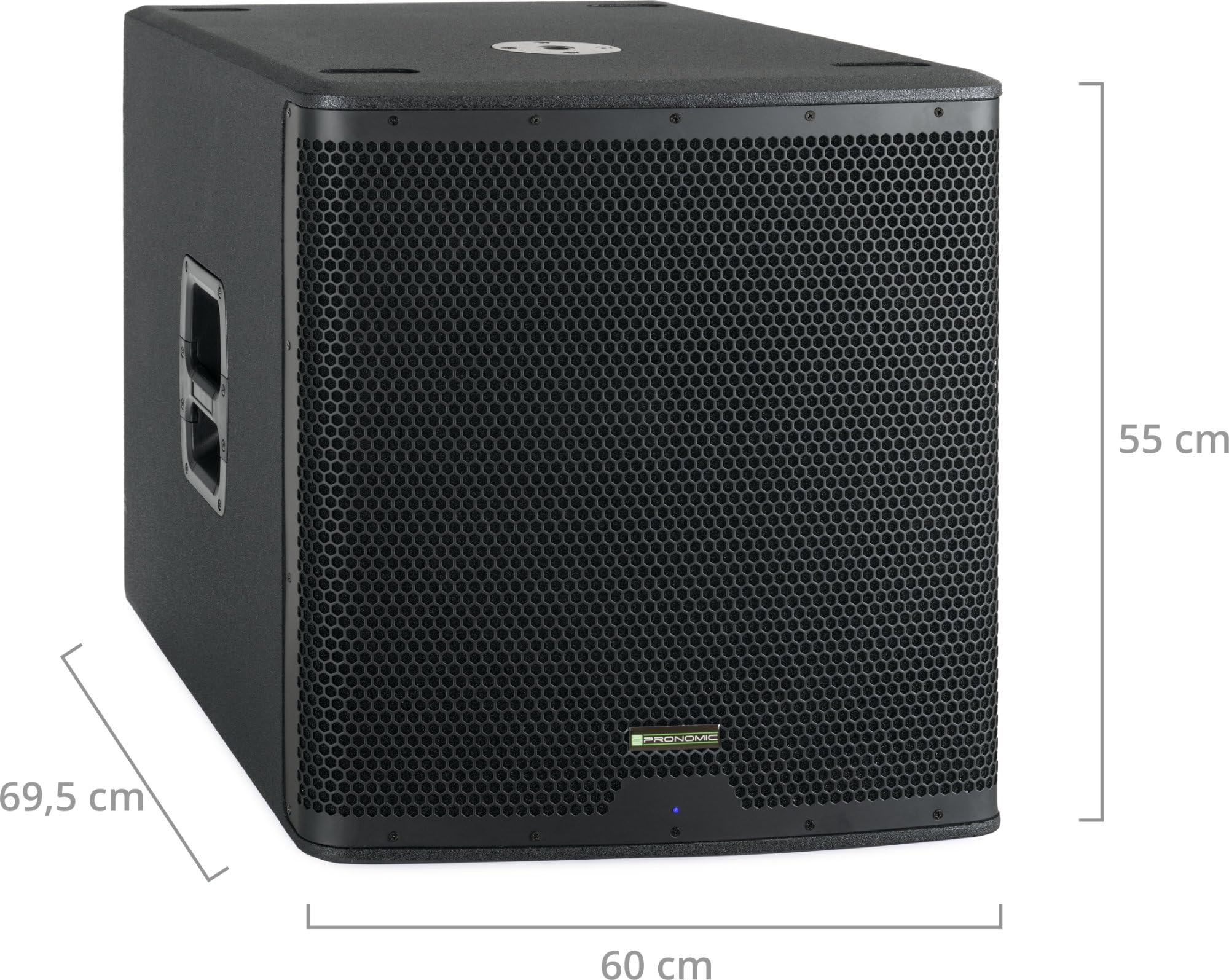 Pronomic C-118SA Aktiv Subwoofer + Cover Set - 1600 Watt Leistung - 18" Lautsprecher mit 3" Schwingspule - Frequenzbereich: 30-200 Hz - 4 DSP-Presets - Max. SPL: 126 dB - inklusive Schutzhülle