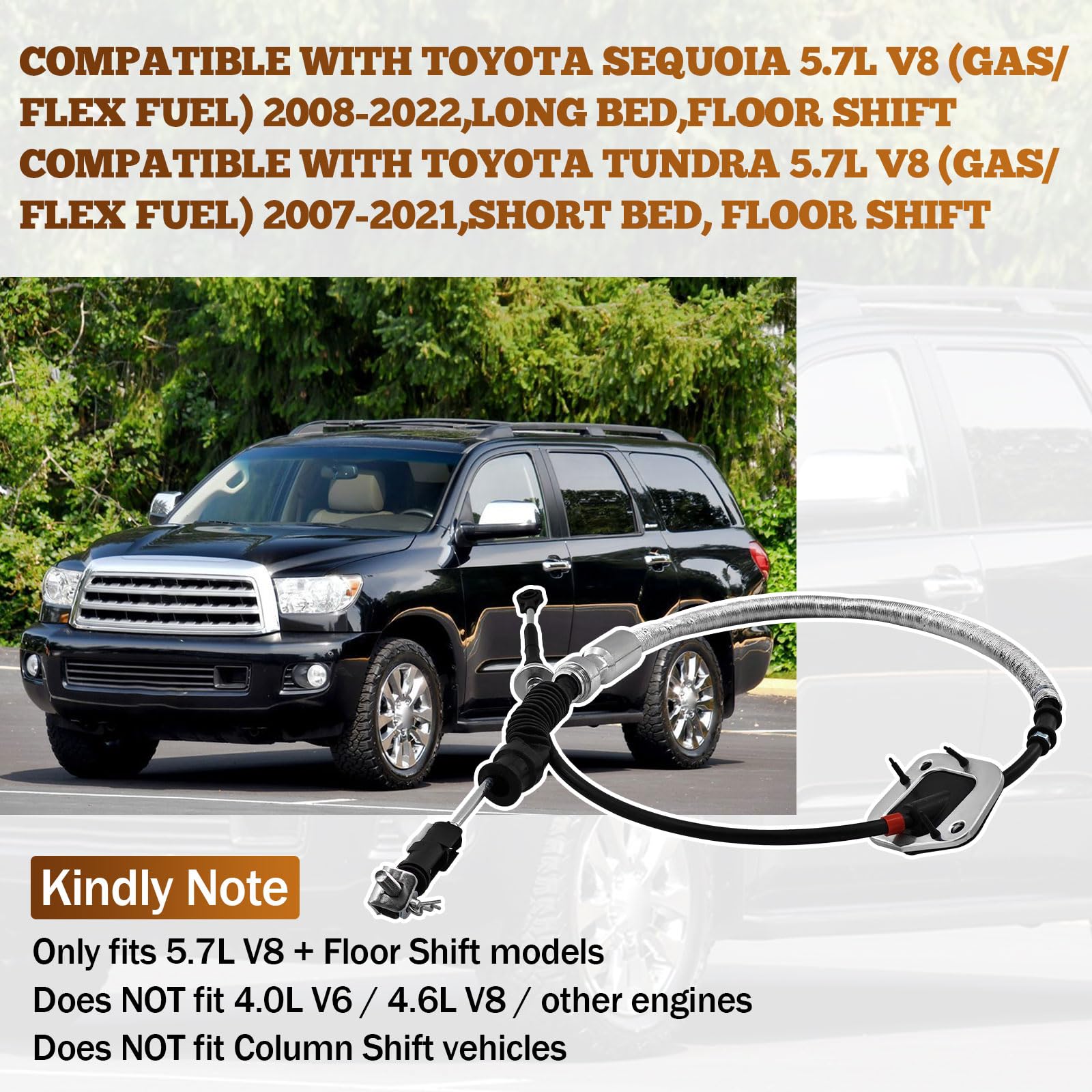 Floor Shift Cable 33820-0C090 Replacement Compatible Automatic ...