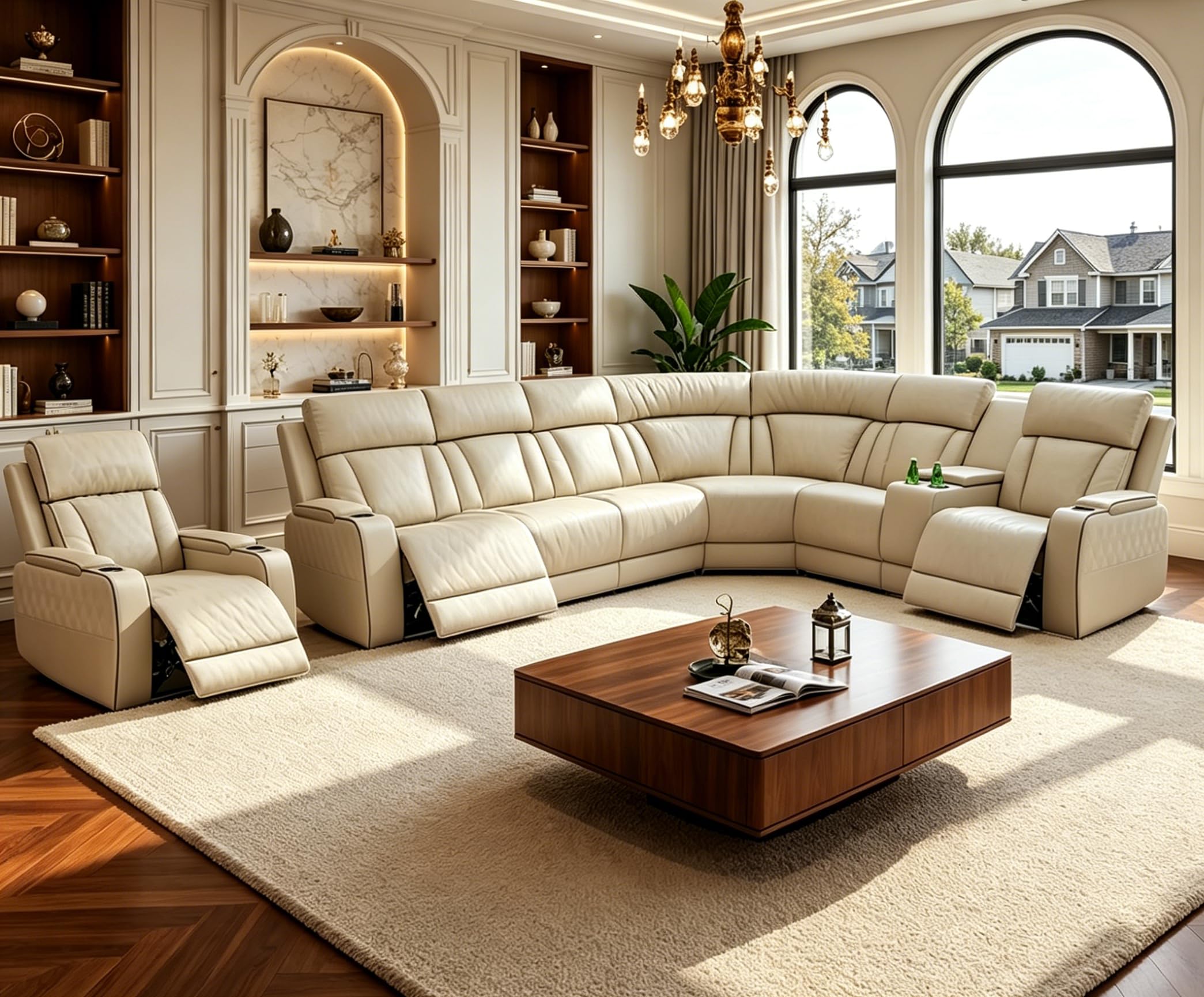 Beige / Sectional+Chair