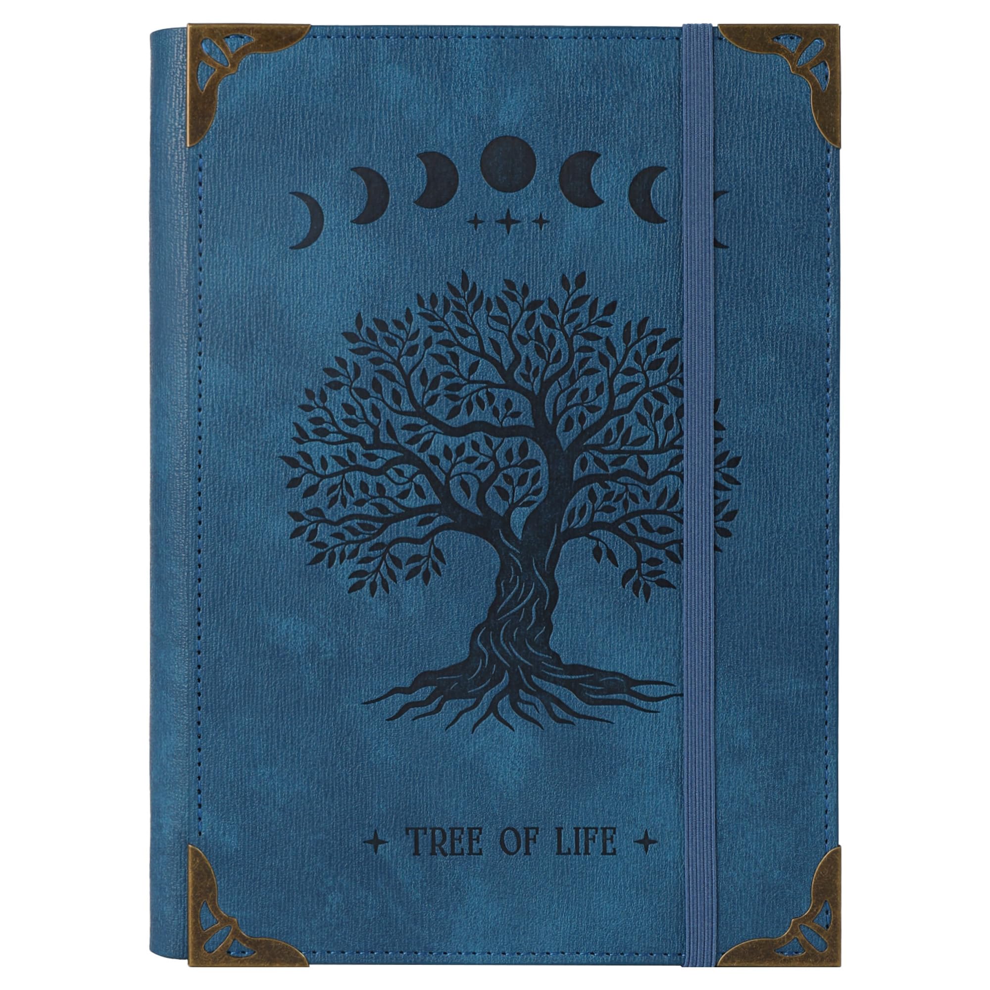 TIEFOSSI A5 Binder 6 Ring Notebook for Women Men, Hardcover PU Leather Journal, Vintage Tree Journals, College Ruled Notebook for School, Planner, Travel, Work, Organizer