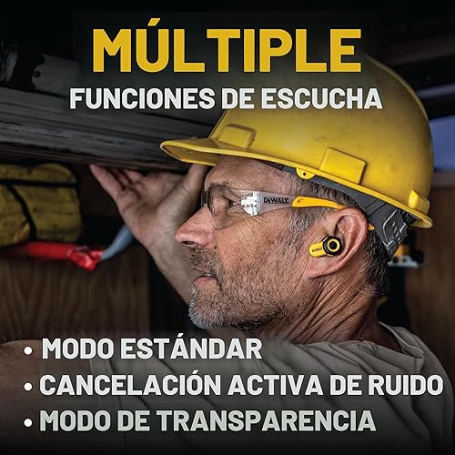 Miniatura 10 de DEWALT Auriculares inalámbricos Bluetooth Jobsite Pro X2 ANC True Wireless, auriculares de trabajo con cancelación activa de ruido, controles de