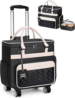 Ytonet Rolling Tote Bag with 4 Spinner Wheels, Rolling Laptop Bag for Work