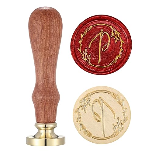Miniatura 75 de Yoption Kit de sellos de cera con iniciales del alfabeto de 26 letras A-Z, sello de cera de sellado de letras vintage manuscritas a mano con 2 asas