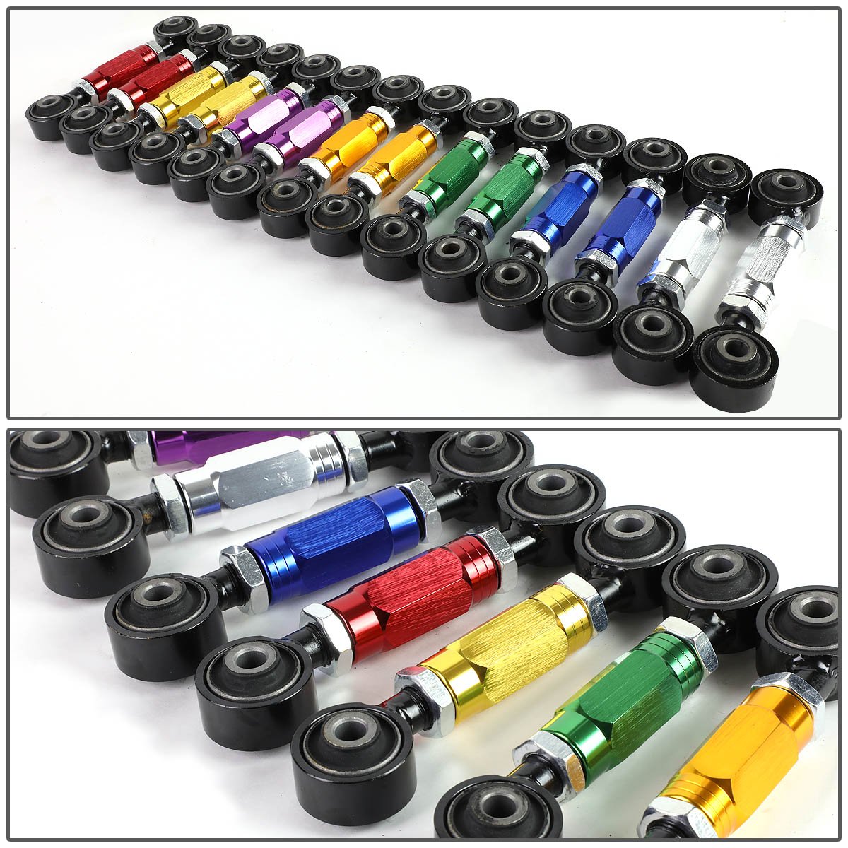 Auto Dynasty Aluminum Rear Lower Toe Adjustment Kit Purple Control Arms Compatible with Civic Integra CRX Del Sol