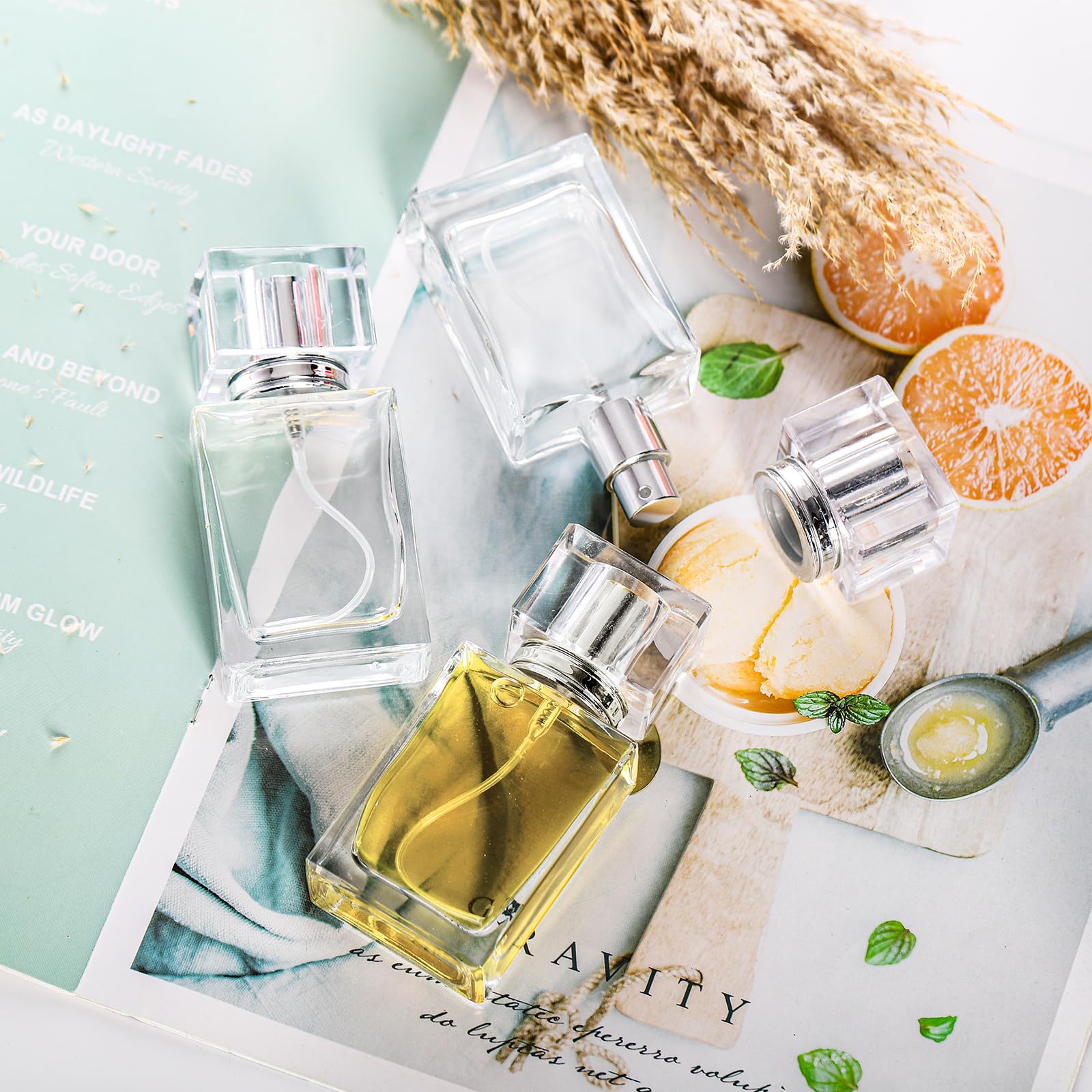 Foraineam Pack Clear Glass Perfume Spray Bottles 30ml