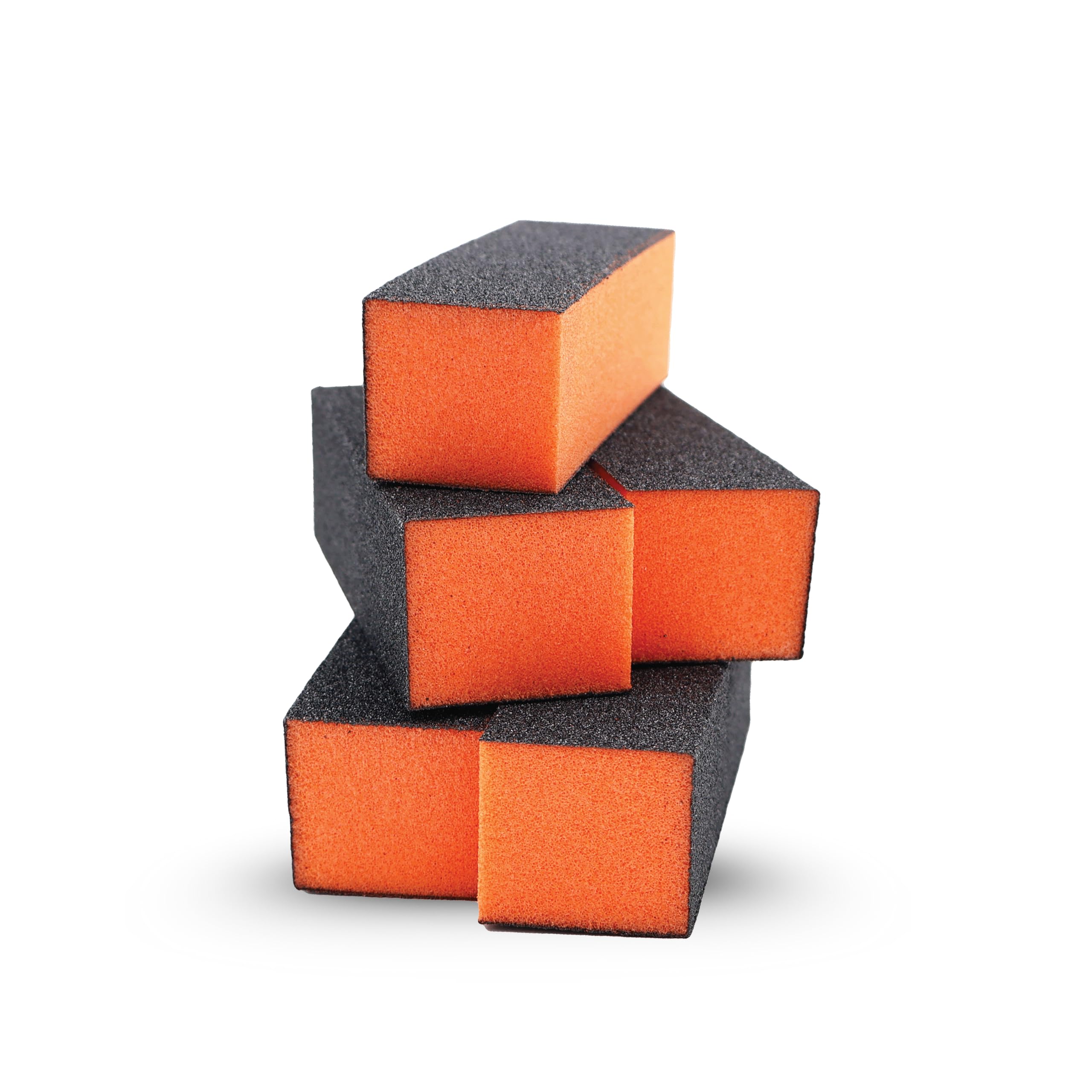 3 Way Nail Buffer Block for Gel, Acrylic, Natural, Pedicure, Manicure - Orange Black 80/100 12PC