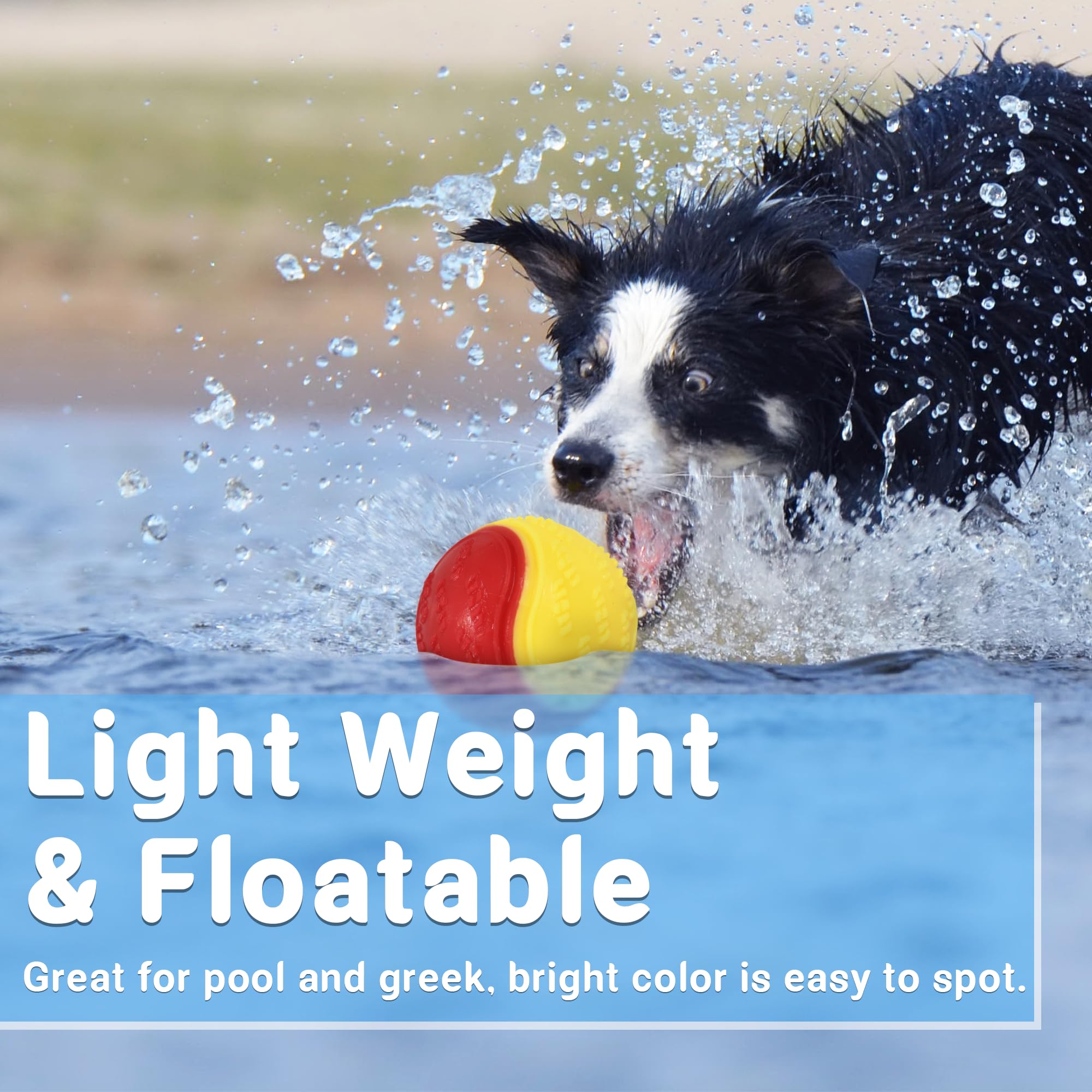 Pelotas chirriantes para perros de 3.5 pulgadas para entrenamiento, juguetes para perros para mantenerlos ocupados, pelotas de alto rebote para juegos interactivos, ideales para dentición de 5