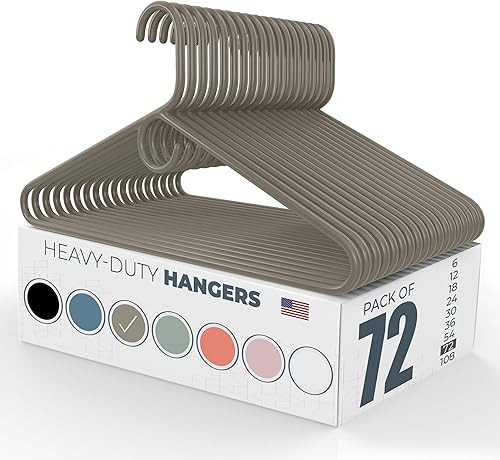 Miniatura 37 de Perchas de ropa resistentes fabricadas en Estados Unidos, paquetes a granel disponibles, plástico fuerte, perchas para chaquetas y abrigos