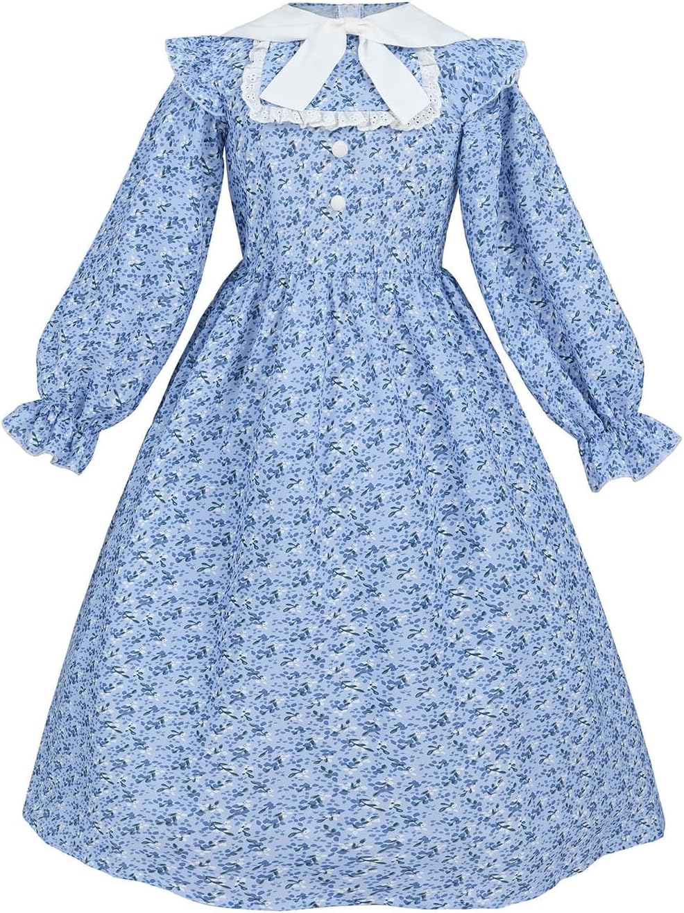 Nuoqi Colonial Dress Girls Pioneer Prairie Dress Laura Ingalls Wilder Costume with Apron