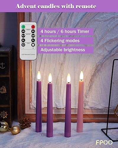 Miniatura 3 de Velas LED cónicas sin llama con luces blancas cálidas, velas de ventana de 8 pulgadas con control remoto temporizador, vela de llama 3D parpadeante