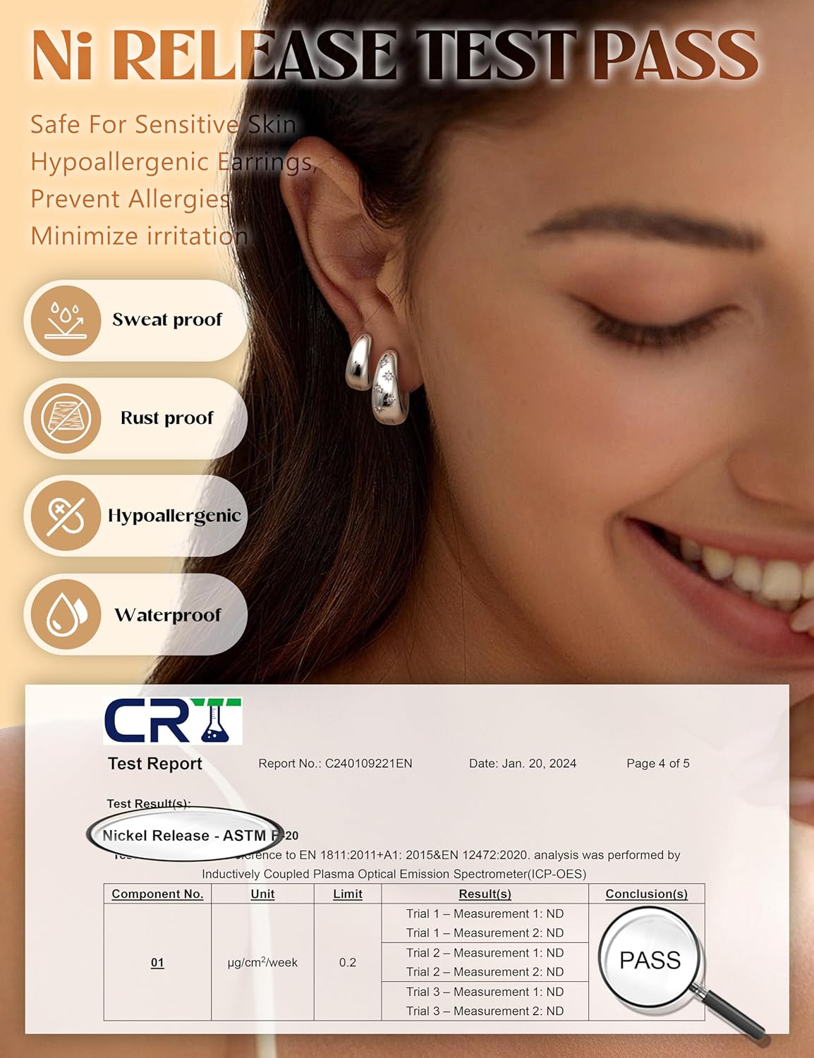 14K Gold Plated Hoop Earrings Set for Women - 3Pairs Chunky 14K Gold Plated Silver Huggie Earrings Small Earrings Lightweight Hypoallergenic MultiColored CZ Hoop Earrings Stacks for Multiple Piercing - Image 7