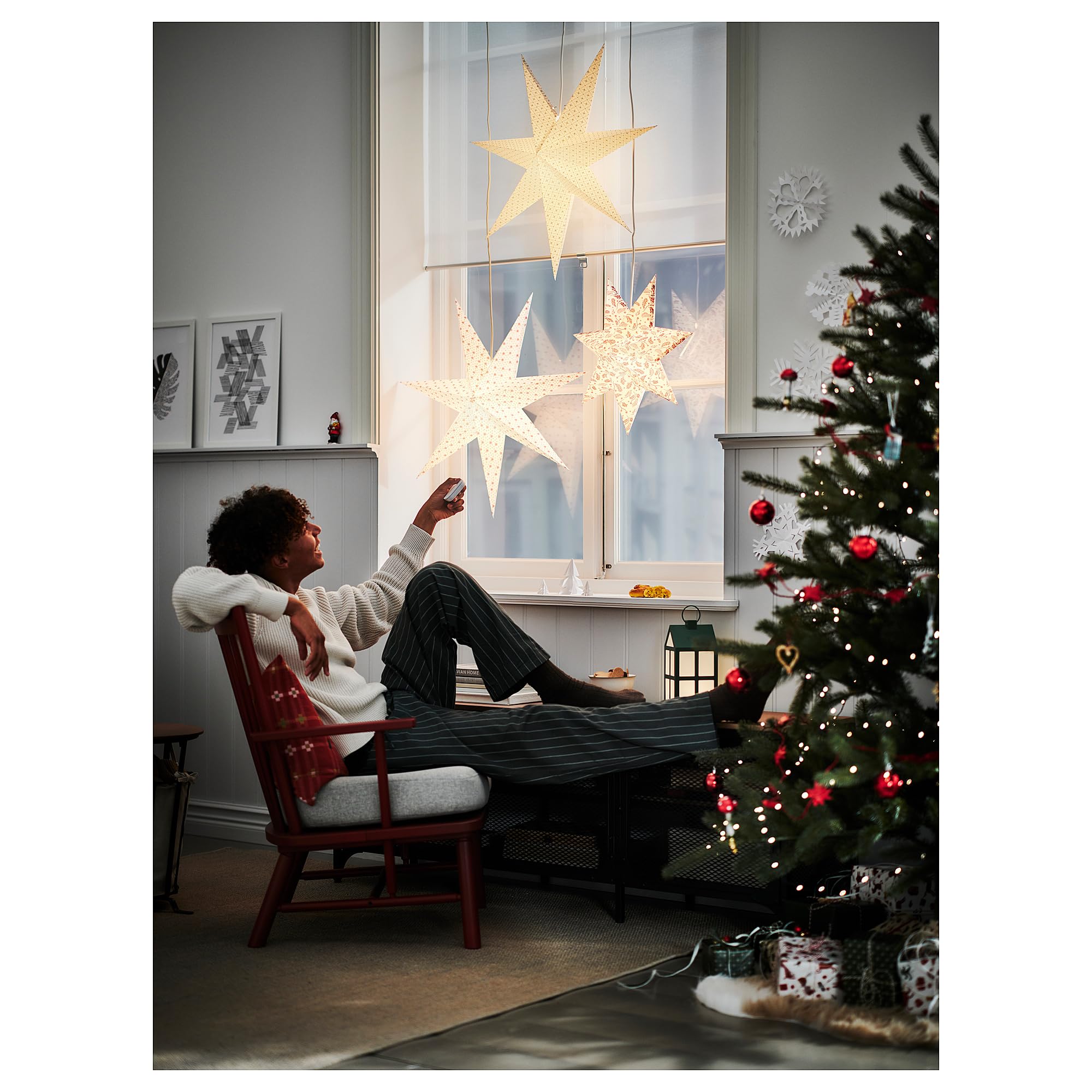 Candélabre LED IKEA X Gustaf Westman STRÅLA rouge