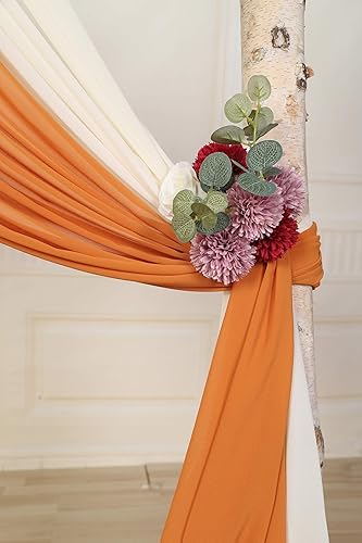 Miniatura 7 de SHERWAY 2 paneles de cortinas de tela de gasa para arco de boda, paneles de cortina de telón de fondo de fiesta, decoración de ceremonia y recepción