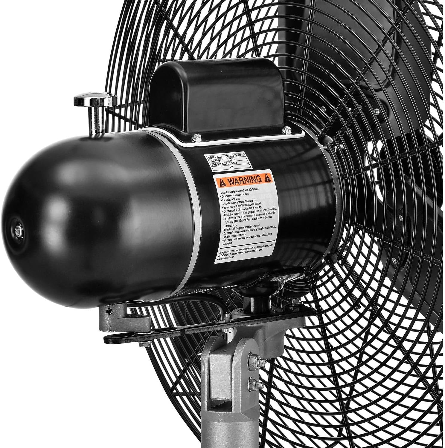 Continental Dynamics 24" Diameter Premium Wall Mount Fan with Totally Enclosed Air Over Motor, 2 Speed, 9400 CFM, 120V, 1/2 HP, Black, Indoor Industrial Fan