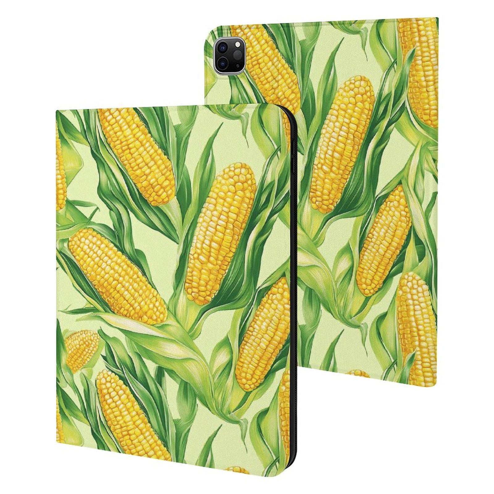 Corn Cob with Green Leaves Case Compatible with iPad 9th / 8th / 7th Generation (2021/2020/2019) Protective Cover Without Pencil Holder Compatible
