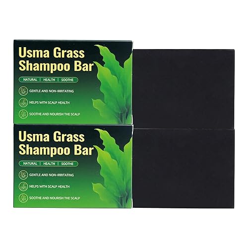 Usma Grass - Barra de champú para adelgazar el cabello, champú sólido de rutina de jugo Usman para engrosar y oscurecer, pérdida de cabello de