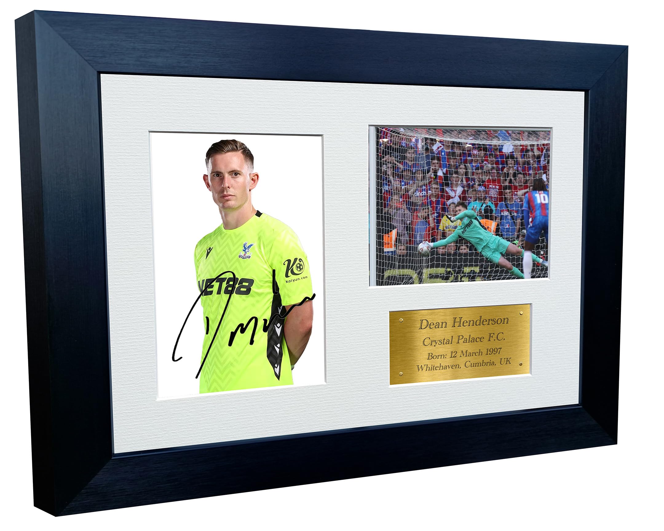 Kitbags & Lockers Black 12X8 A4 Signed Dean Henderson Crystal Palace Fc Fa Cup Winners 2025 Autographed Autograph Signature Picture Frame Photograph Photo Poster Football Soccer Gift Triple Gold
