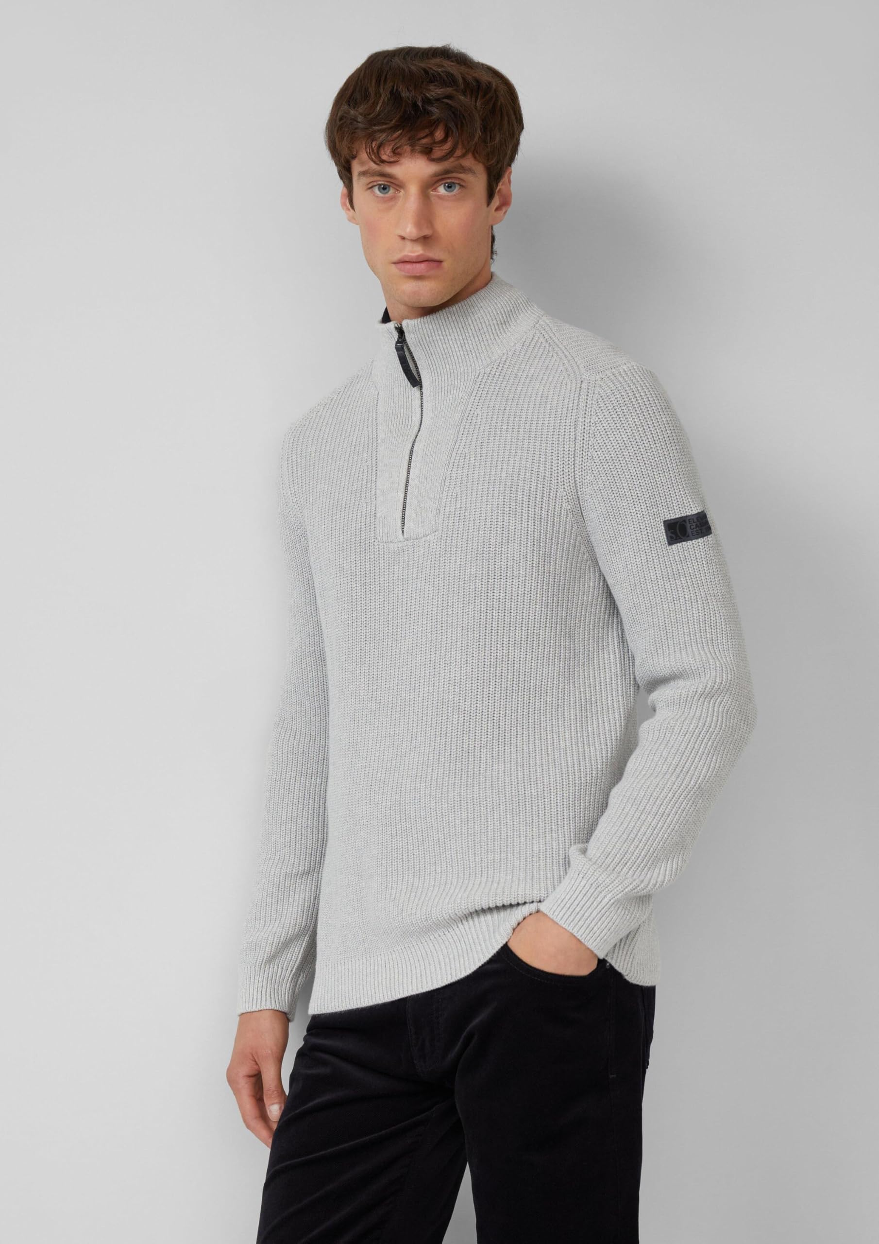 s.Oliver Herren 2173022 Pullover mit Troyer-Kragen (1er Pack)