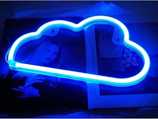 Cloud Neon Light, Cute Neon Cloud Sign, Battery or USB Powered Night Light as Wall Decor for Kids Room, Bedroom, Festival, Party (Blue)
