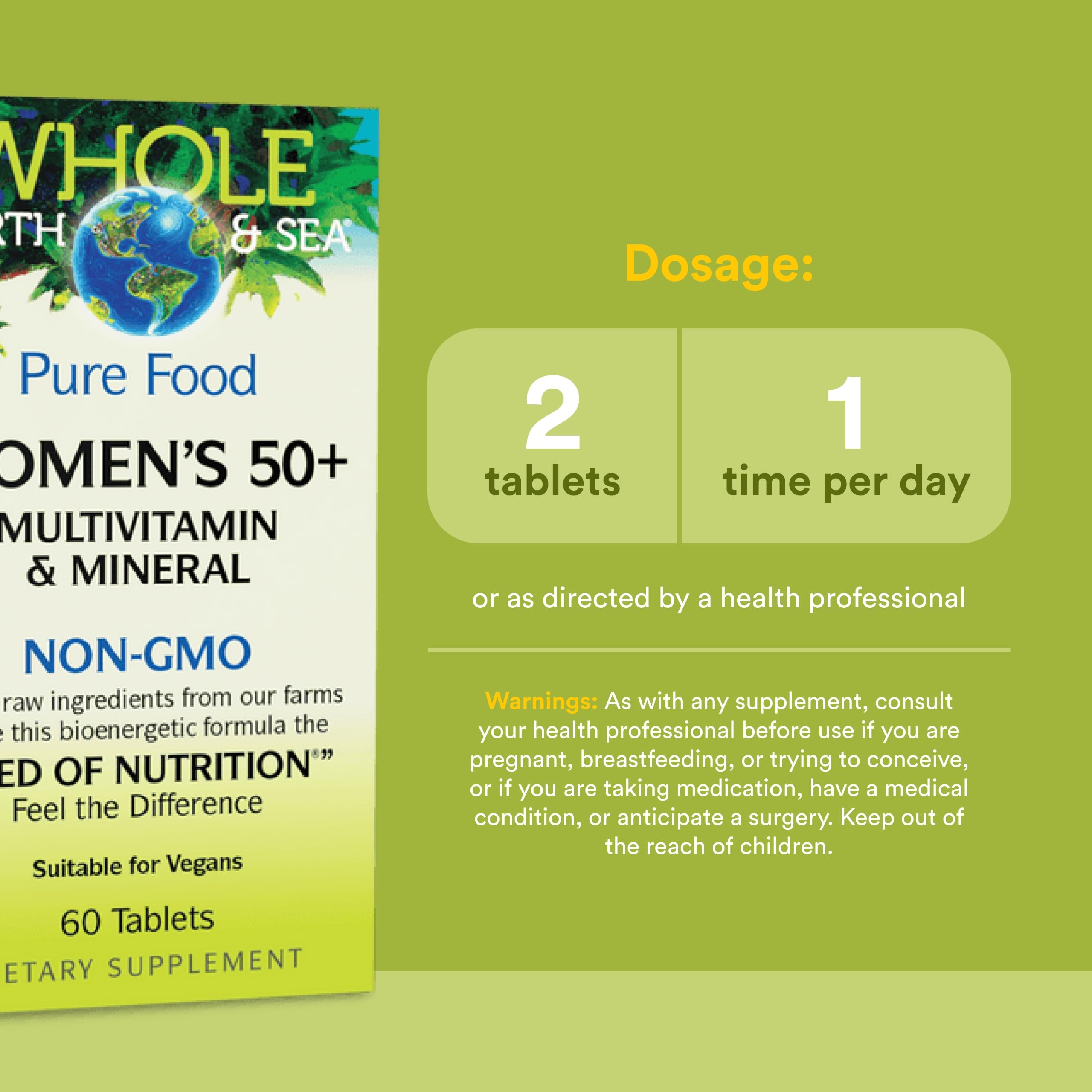 Natural Factors Whole Earth & Sea Womens Multivitamin 50+ 60 Tablets — Amazon image 3