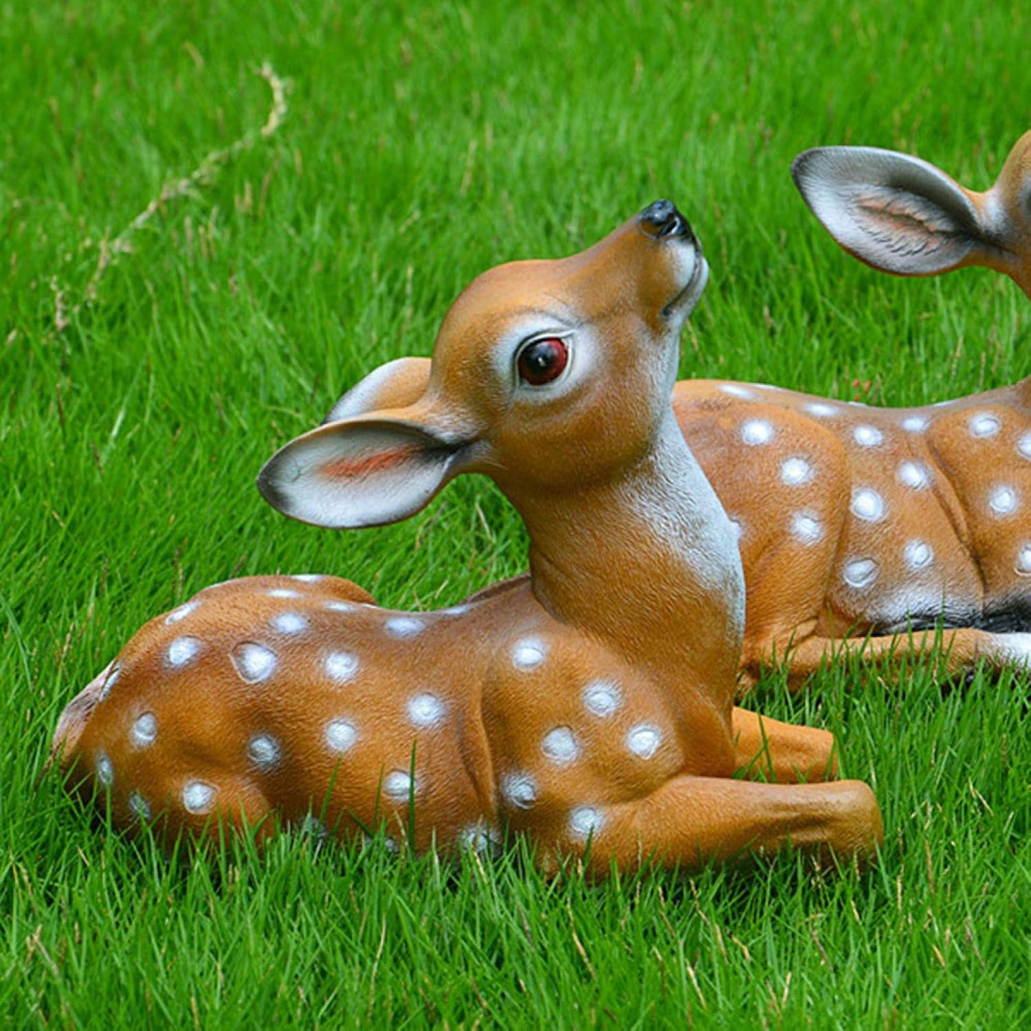 Sika Deer Model, 2Pcs Waterproof and Sunscreen Deer Statue, Community for Garden Backyards Patio Yard Courtyard
