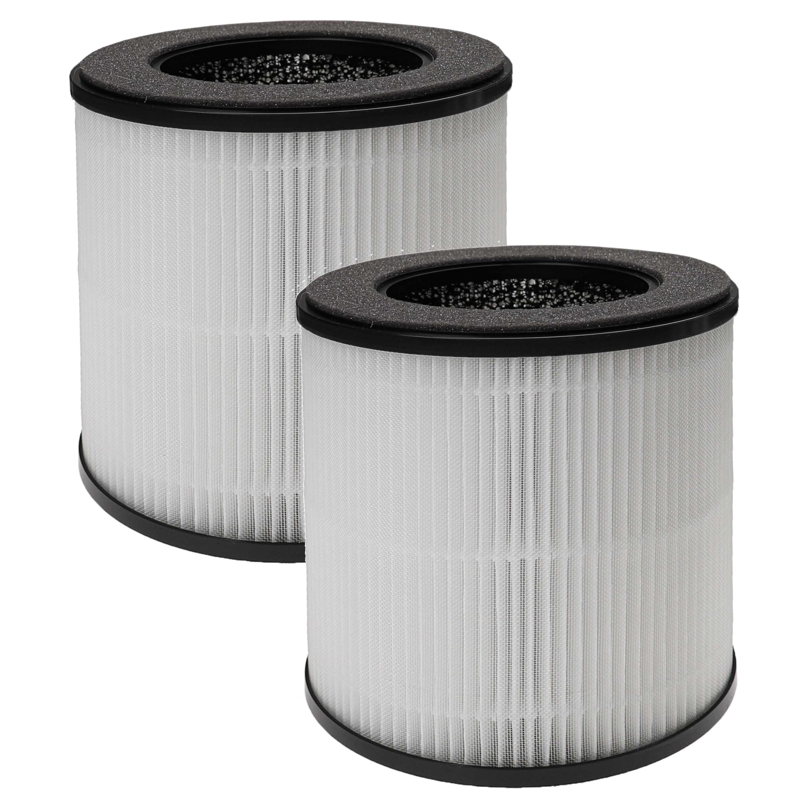 Vhbw White 2X Air Filter Compatible With Nobebird B-D02m Air Purifier - Combi Filter Pre Filter + Hepa + Activated Carbon
