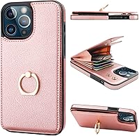 Vista 18 de Folosu Funda compatible con iPhone 13 Pro Max con soporte para tarjetas, rotación de 360°, soporte de anillo de dedo con función atril, protección