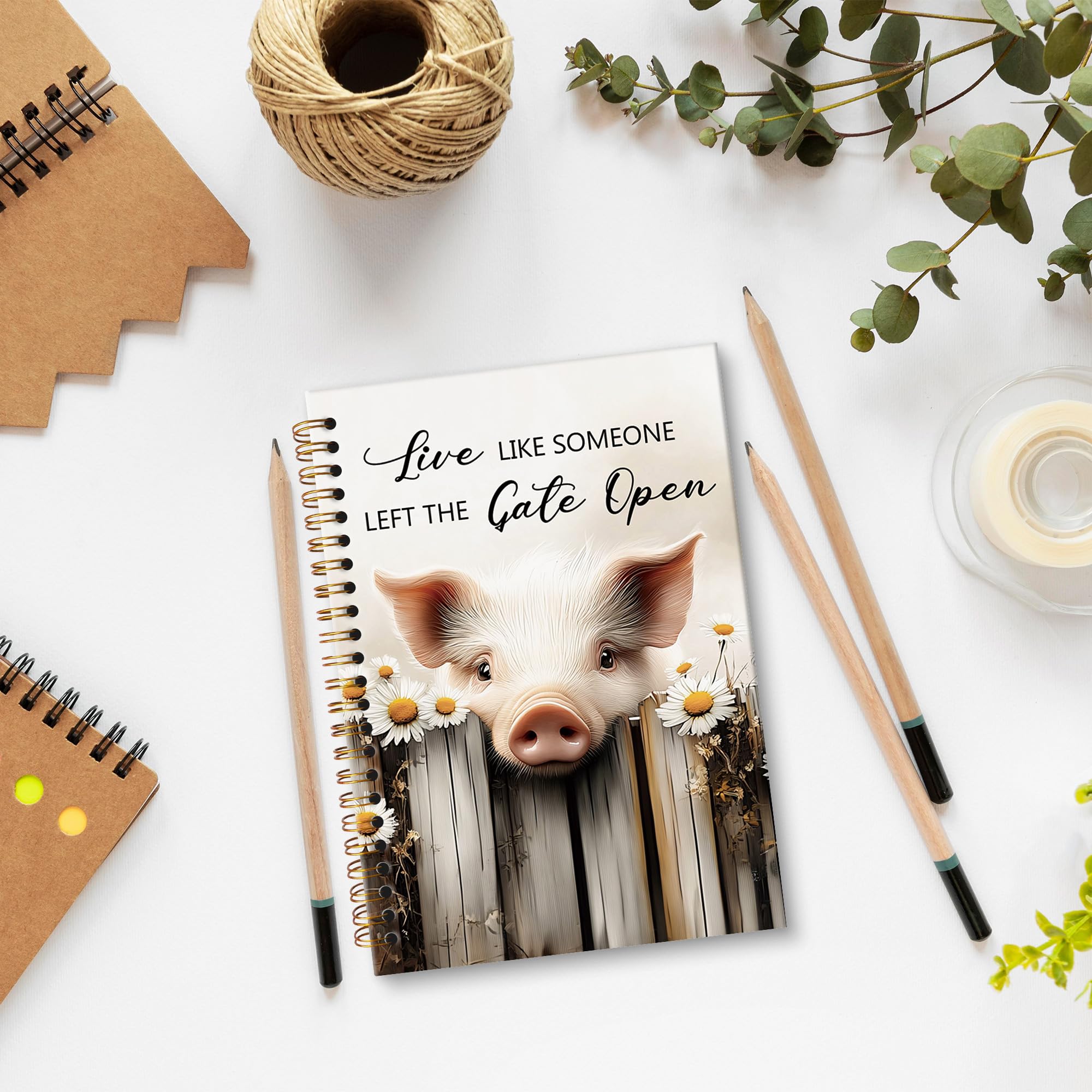 Regali A5 quaderno a spirale, Live Like Someone Left The Gate Open, copertina rigida, diario giornaliero a righe per scuola, lavoro, ufficio, composizione per gli amanti del quaderno 14,9 x