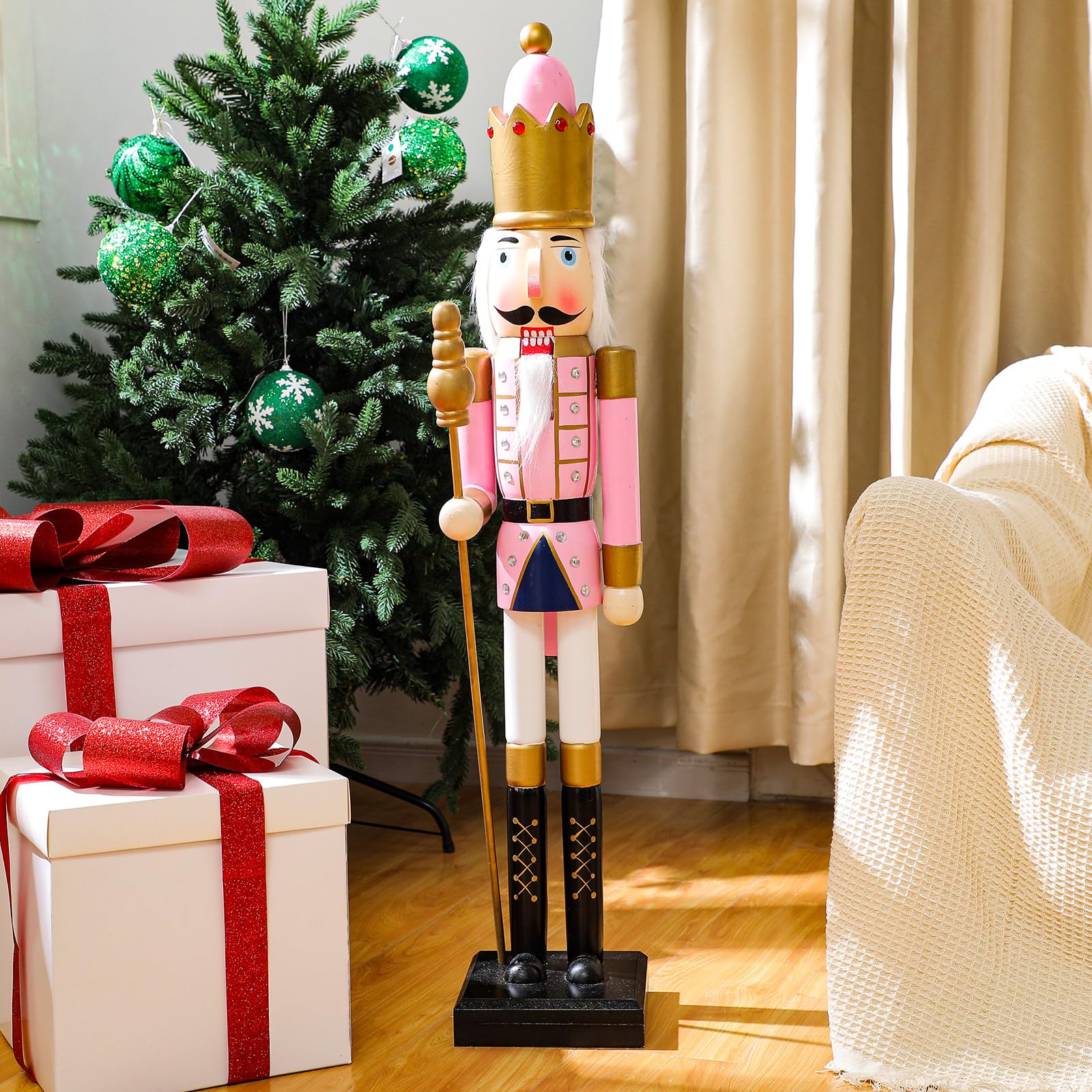 Geetery 36 Inch Large Christmas Wooden Nutcracker Soldier Nutcrackers Figurine Christmas