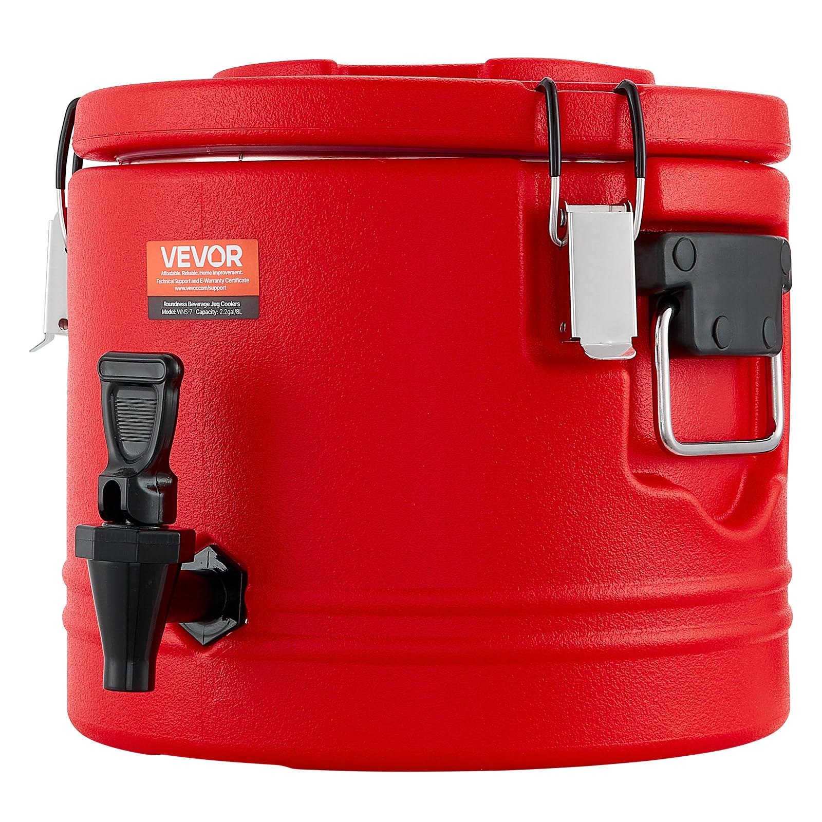 VEVOR Dispensador de Bebidas Térmico de 8 L con Grifo, Jarra Térmica de Acero Inoxidable 304 para Bebidas Frías y Calientes, Ideal para Té, Café, Restaurantes y Exteriores, 295 x 295 x 275 mm