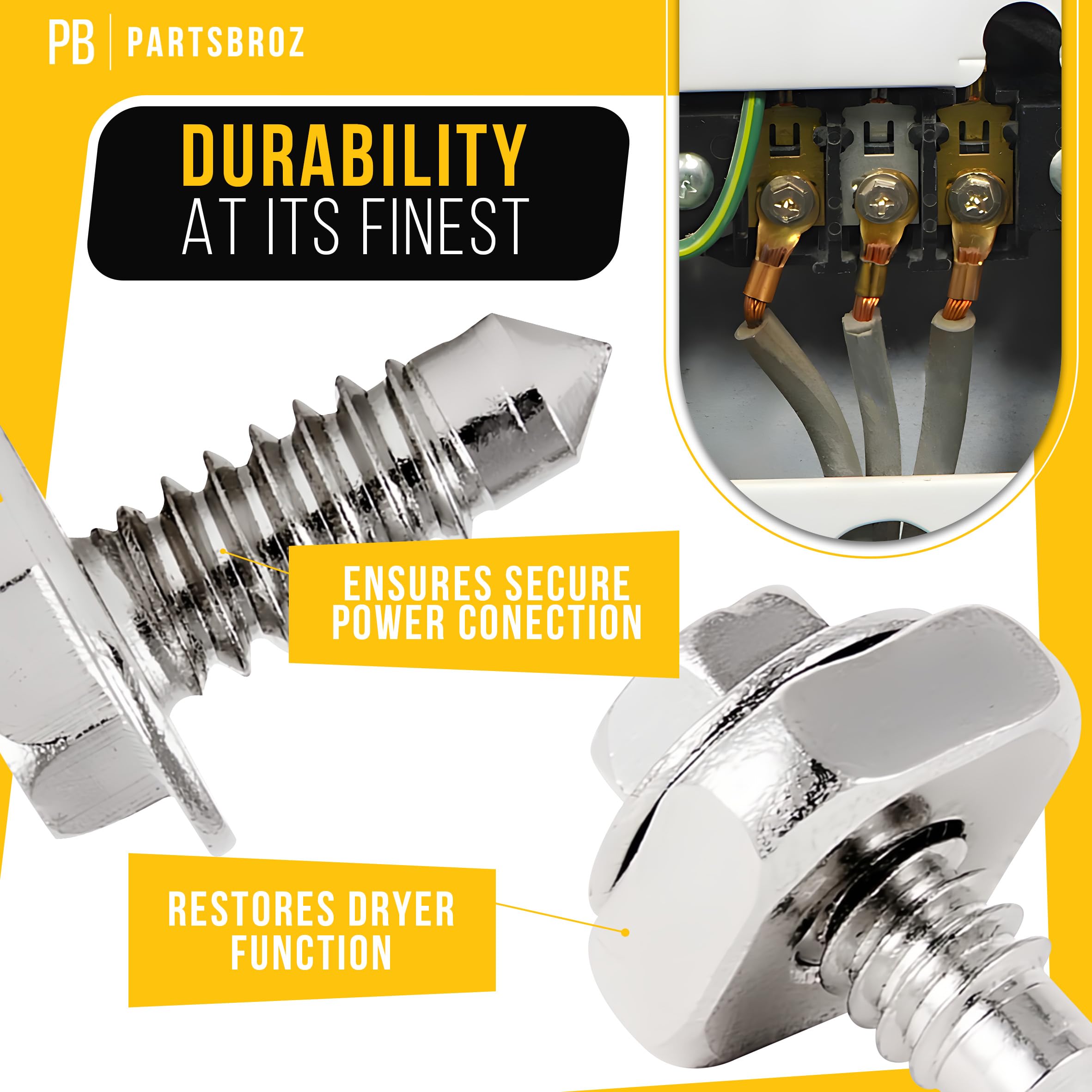 PartsBroz 279393 Dryer Terminal Block Screw Kit (3-PCS