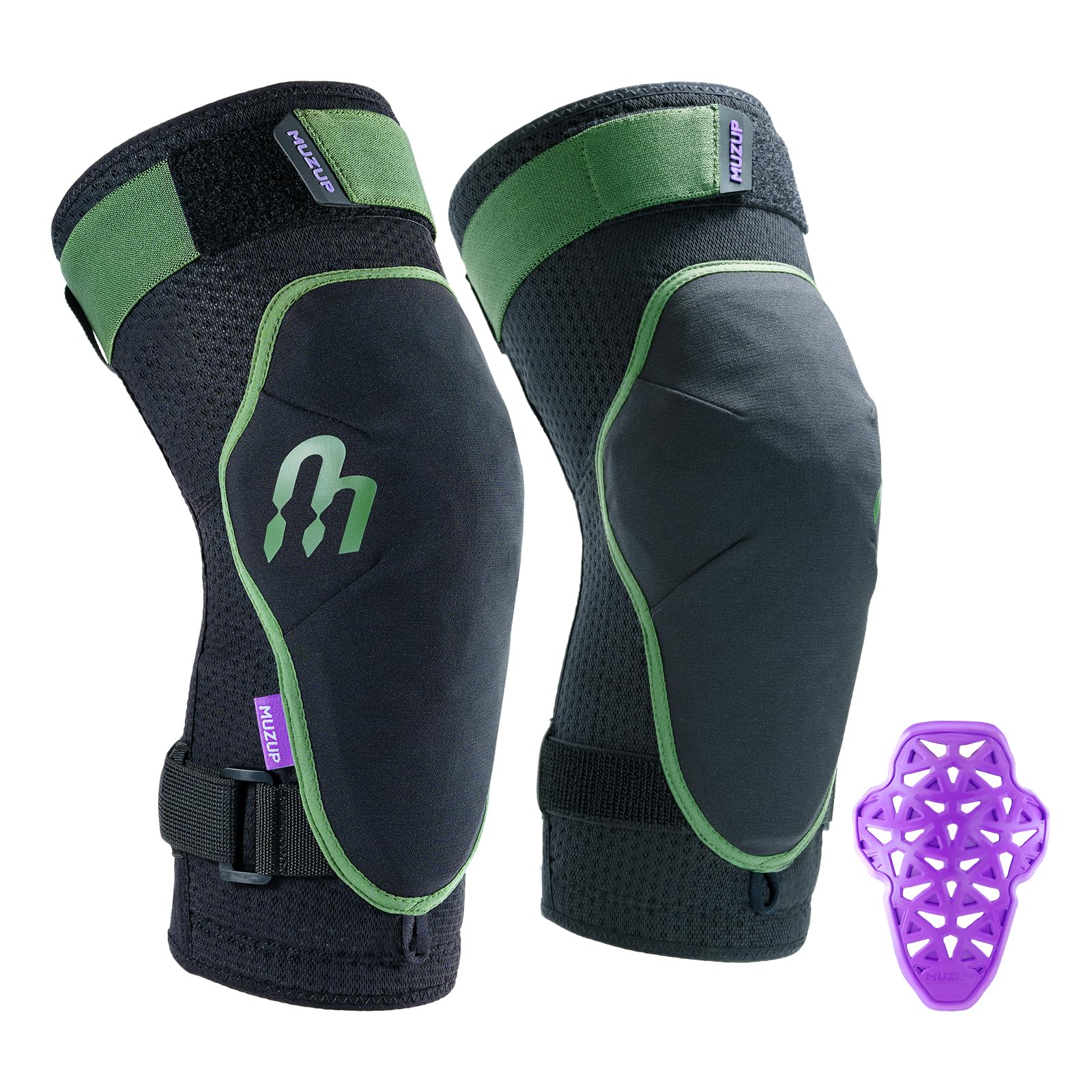 Offedge Rodilleras – Protección de rodilla con certificación CE que absorbe los golpes para MTB, descenso y deportes de nieve – Adulto/Grande (45-50 cm)