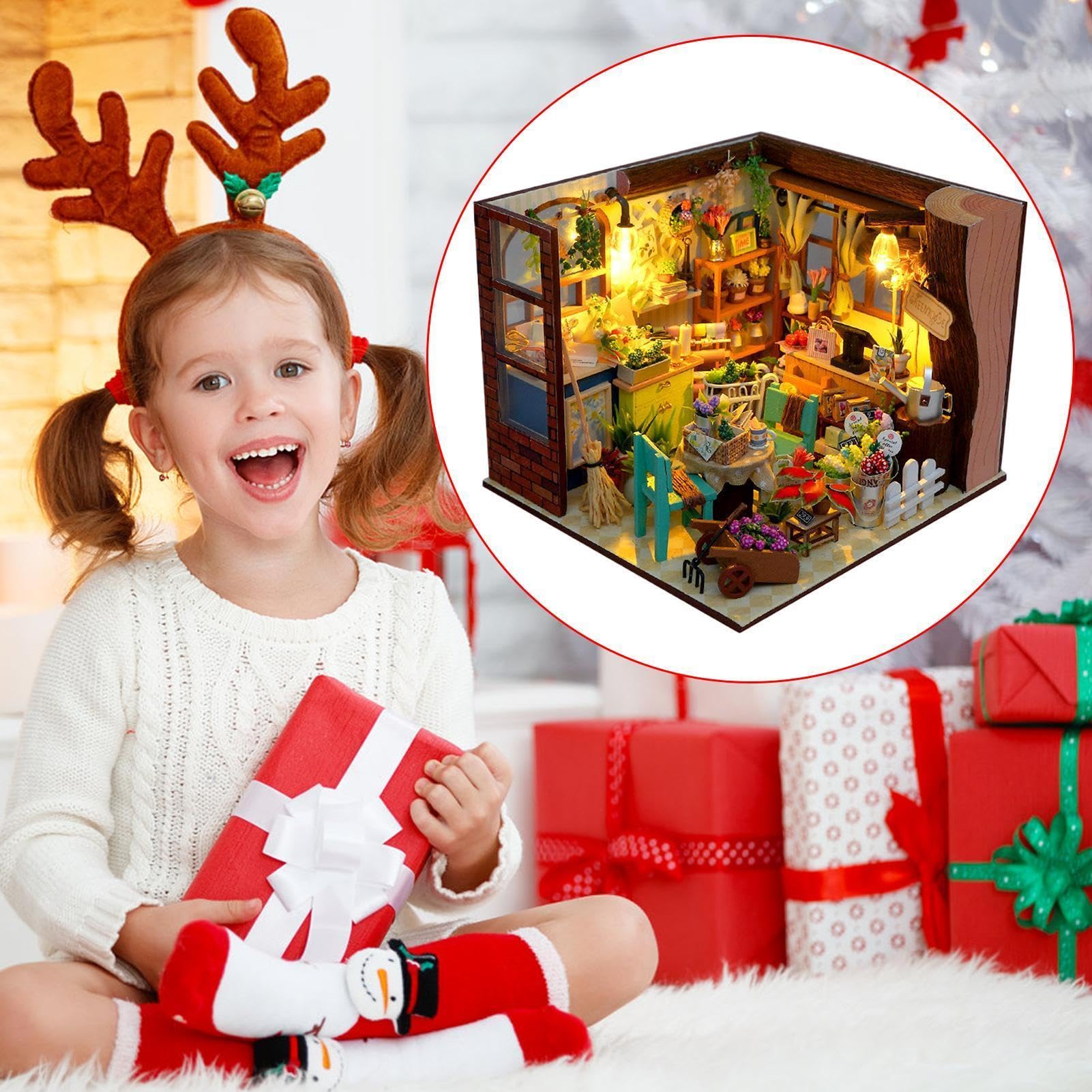 Casetta In Miniatura Fai Da Te Giocattolo Di Costruzione Modellino Diorama | Kit di casa fai da te Per la decorazione di scrivania, dormitorio, appartamento, libreria, soggiorno e abitazione.