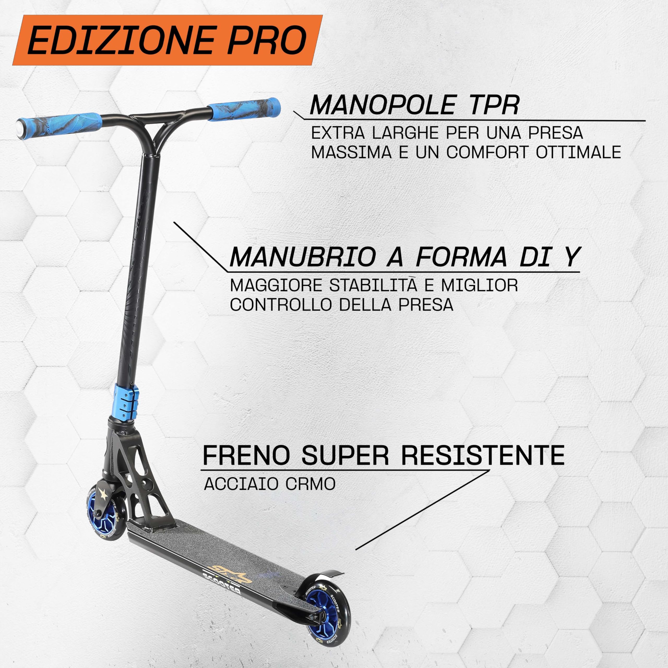 STAR SCOOTER Freestyle Stunt Scooter Professionale Monopattino per Adulti e Bambini da 8 Anni | HIC 110mm PRO