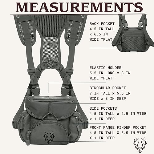 Miniatura 6 de Boundless Performance Arnés binocular Chest Pack - Nuestra funda de arnés Bino es ideal para caza, senderismo y disparo - Correas bino aseguran tus